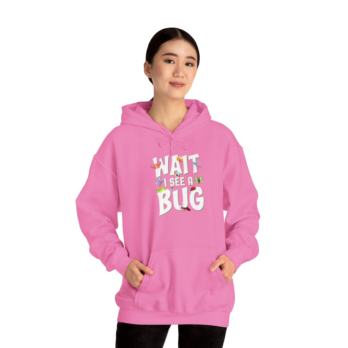 "Wait I See a Bug" Cozy Unisex Hooded Sweatshirt with Bold Print - Great for Insect Lovers