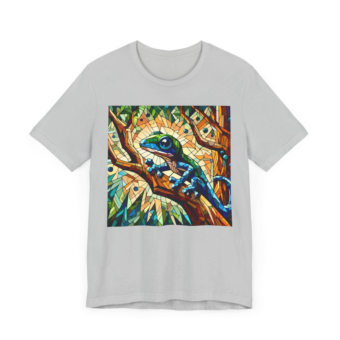 Stained Glass Lizard Unisex Jersey Tee - Casual Everyday Wear - Great for Reptile Lovers