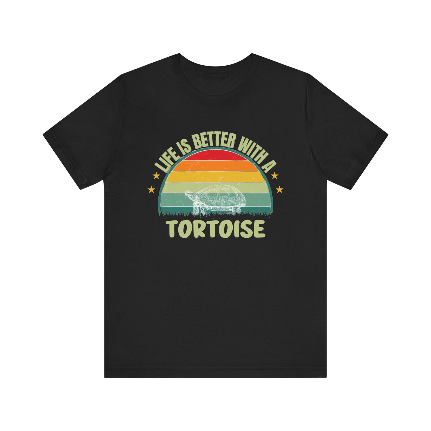 "Life is Better with a Tortoise" Unisex Jersey Tee - Casual Everyday Wear - Great for Reptile Lovers