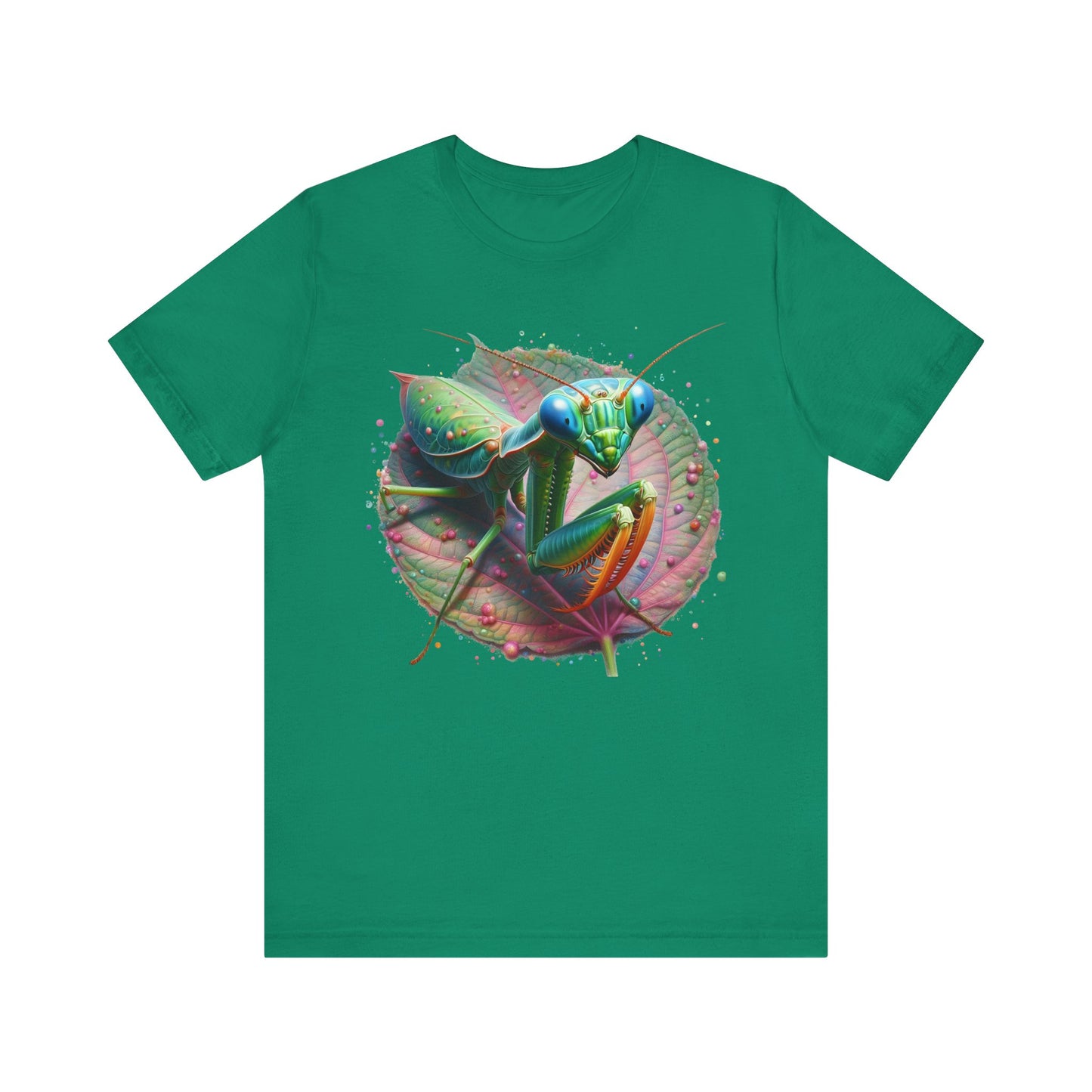 Mantis on a Leaf Unisex Jersey Tee - Casual Everyday Wear - Great for Reptile Lovers