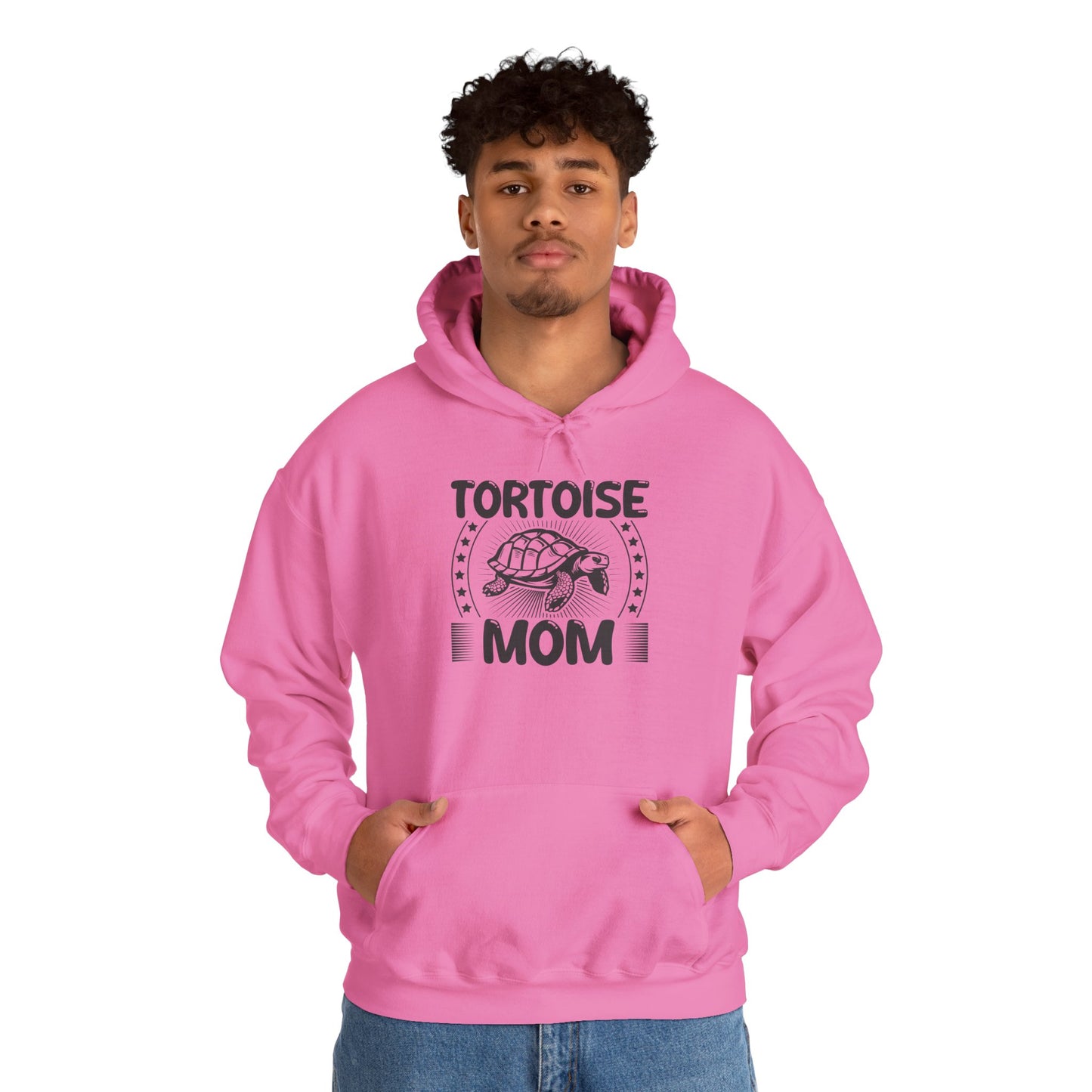 "Tortoise Mom" Unisex Hooded Sweatshirt with Bold Print - Great for Reptile Lovers