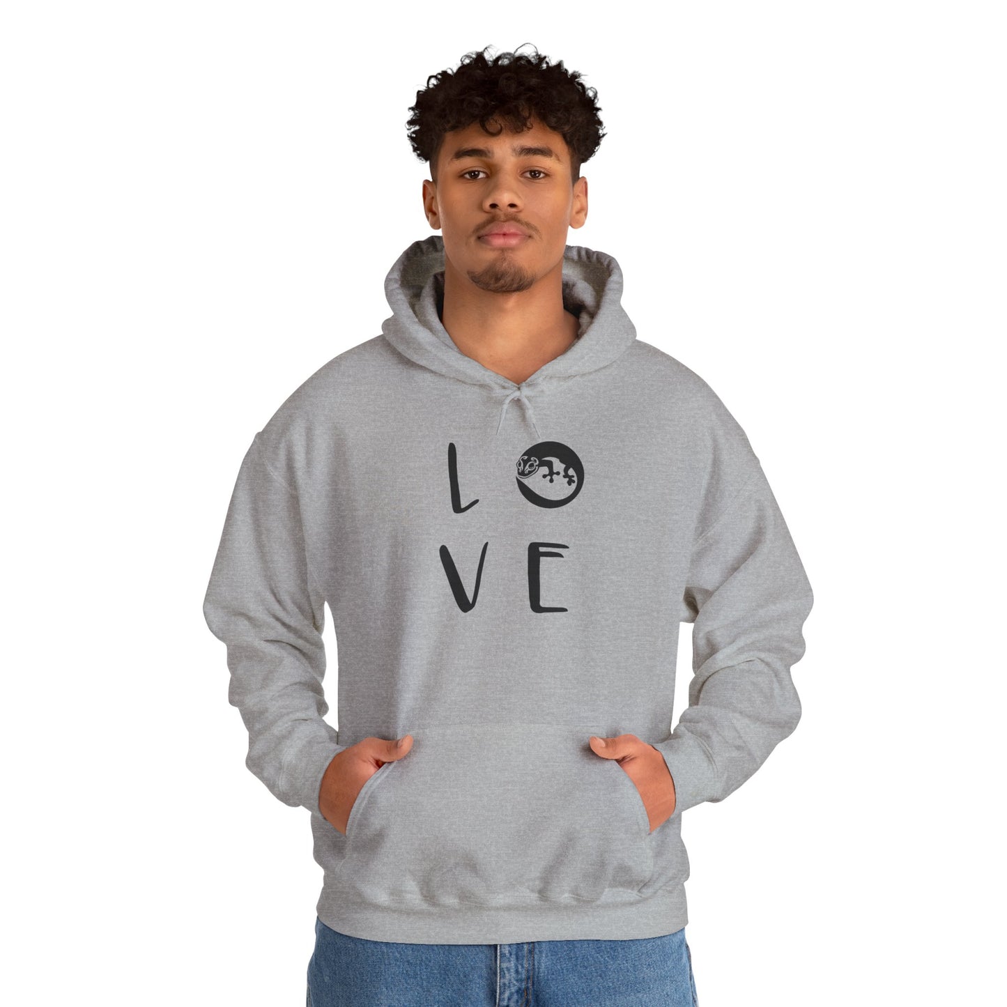 Lizard Love Cozy Unisex Hooded Sweatshirt with Bold Print - Great for Reptile Lovers