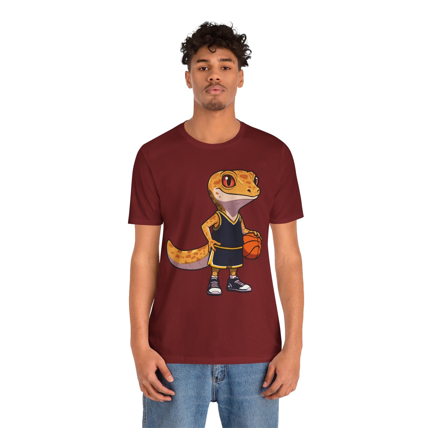 Basketball Gecko Unisex Jersey Tee - Casual Everyday Wear - Great for Reptile Lovers