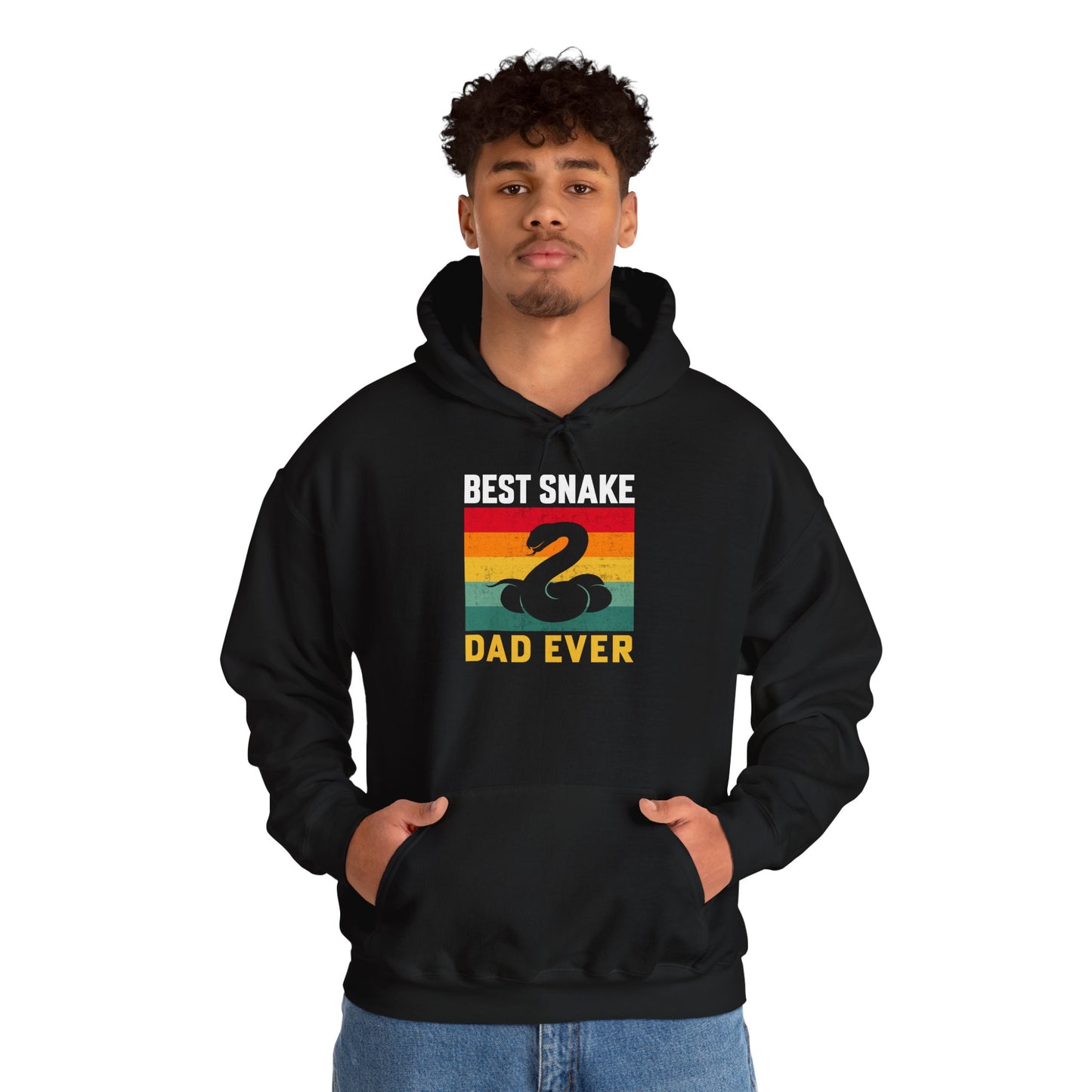 "Best Snake Dad Ever" Unisex Hooded Sweatshirt with Bold Print - Great for Reptile Lovers