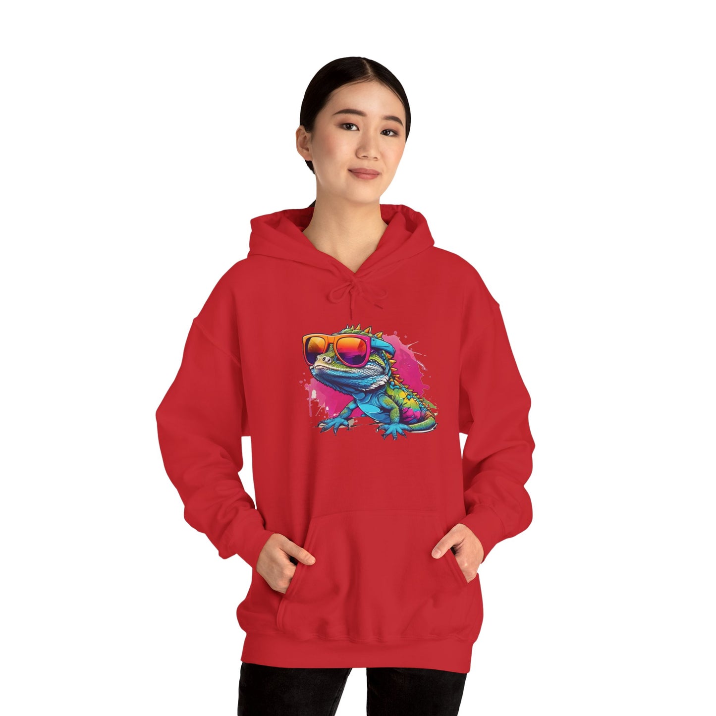 Cool Lizard Unisex Hooded Sweatshirt with Bold Print - Great for Reptile Lovers