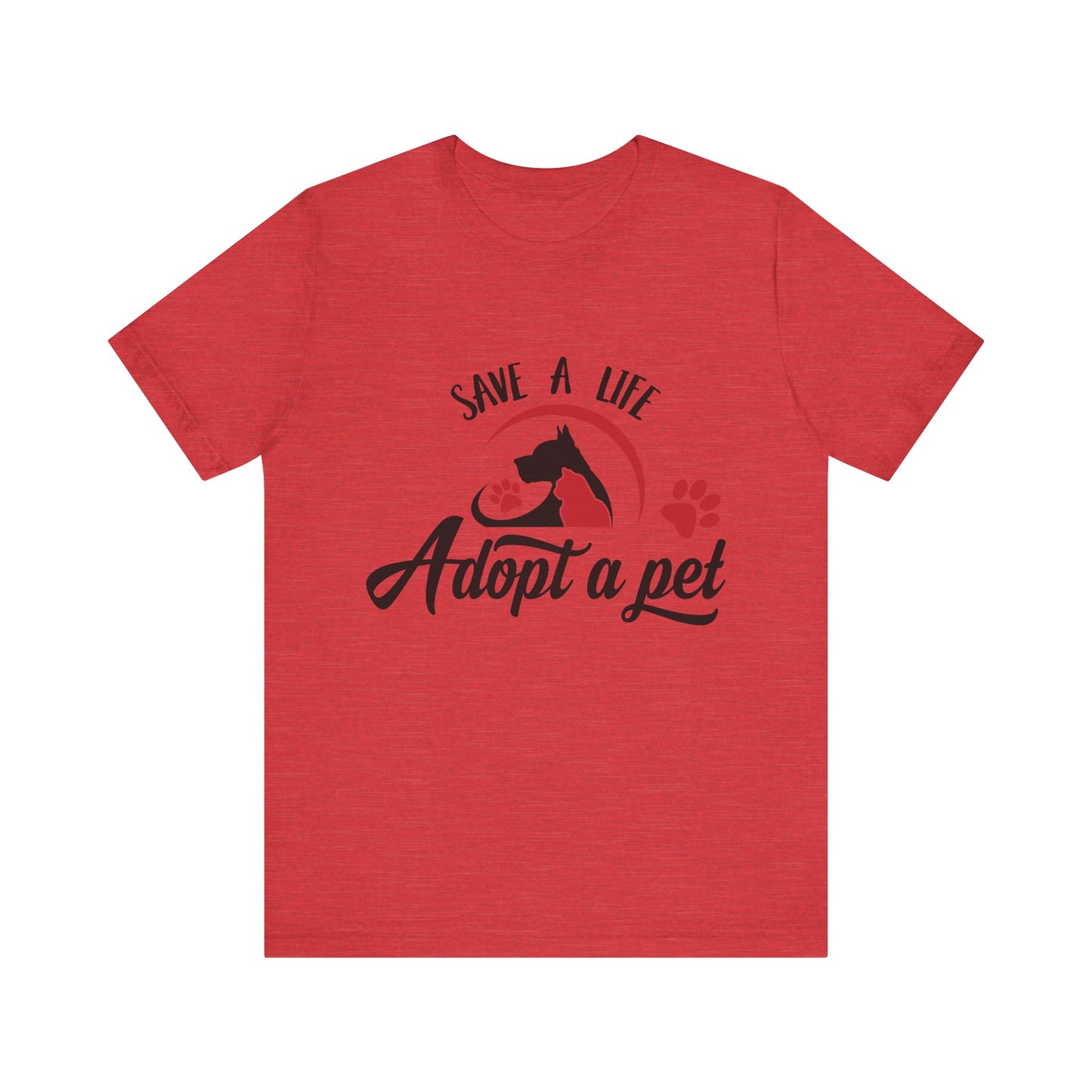 "Adopt a Pet" Print Unisex Jersey Tee - Casual Everyday Wear - Great for Pet Lovers