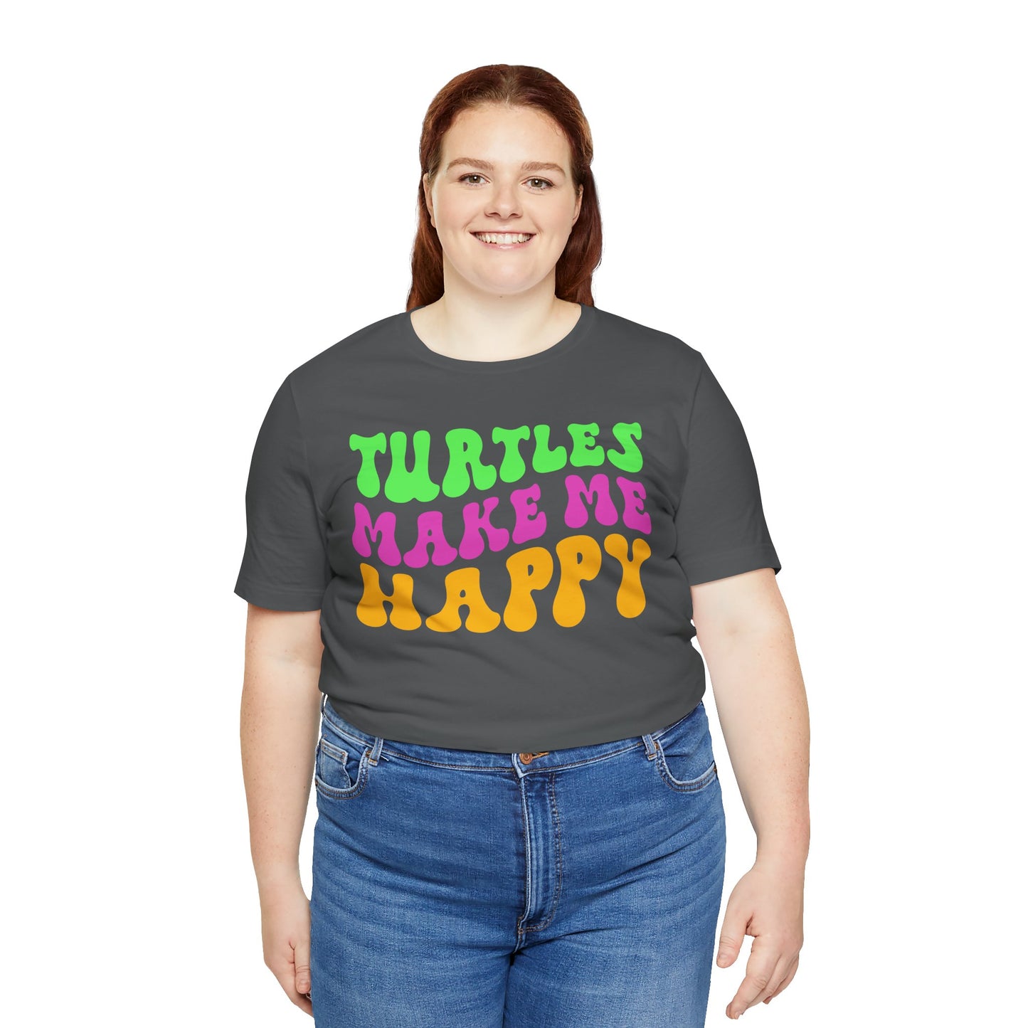 "Turtles Make Me Happy" Unisex Jersey Tee - Casual Everyday Wear - Great for Reptile Lovers
