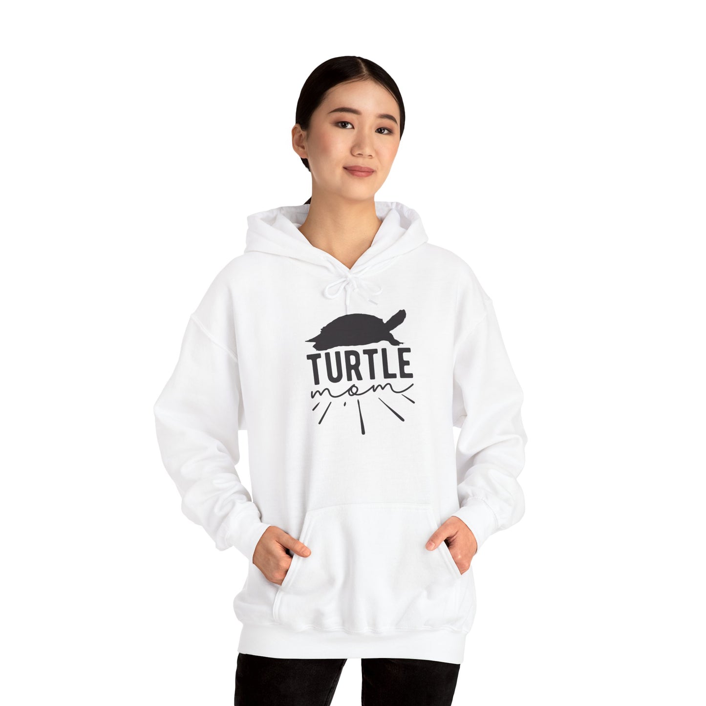 "Turtle Mom" Cozy Unisex Hooded Sweatshirt with Bold Print - Great for Reptile Lovers