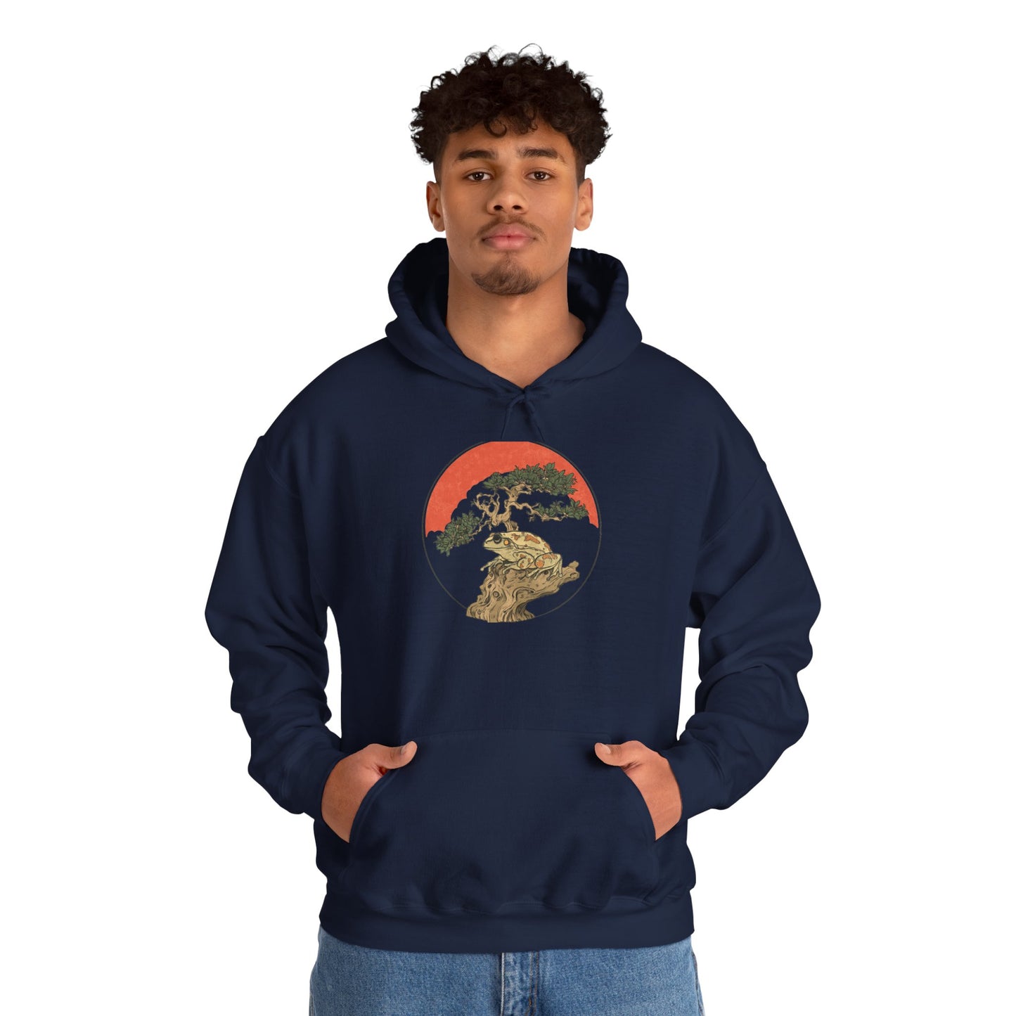 Bonsai Frog Unisex Hooded Sweatshirt with Bold Print - Great for Reptile Lovers