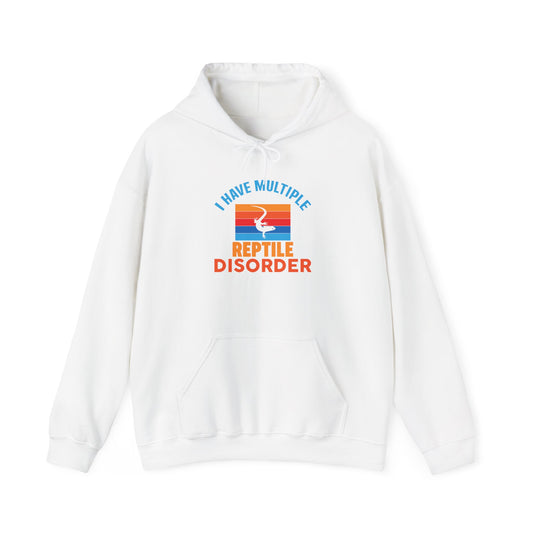 "Multiple Reptile Disorder" Cozy Unisex Hooded Sweatshirt with Bold Print - Great for Reptile Lovers