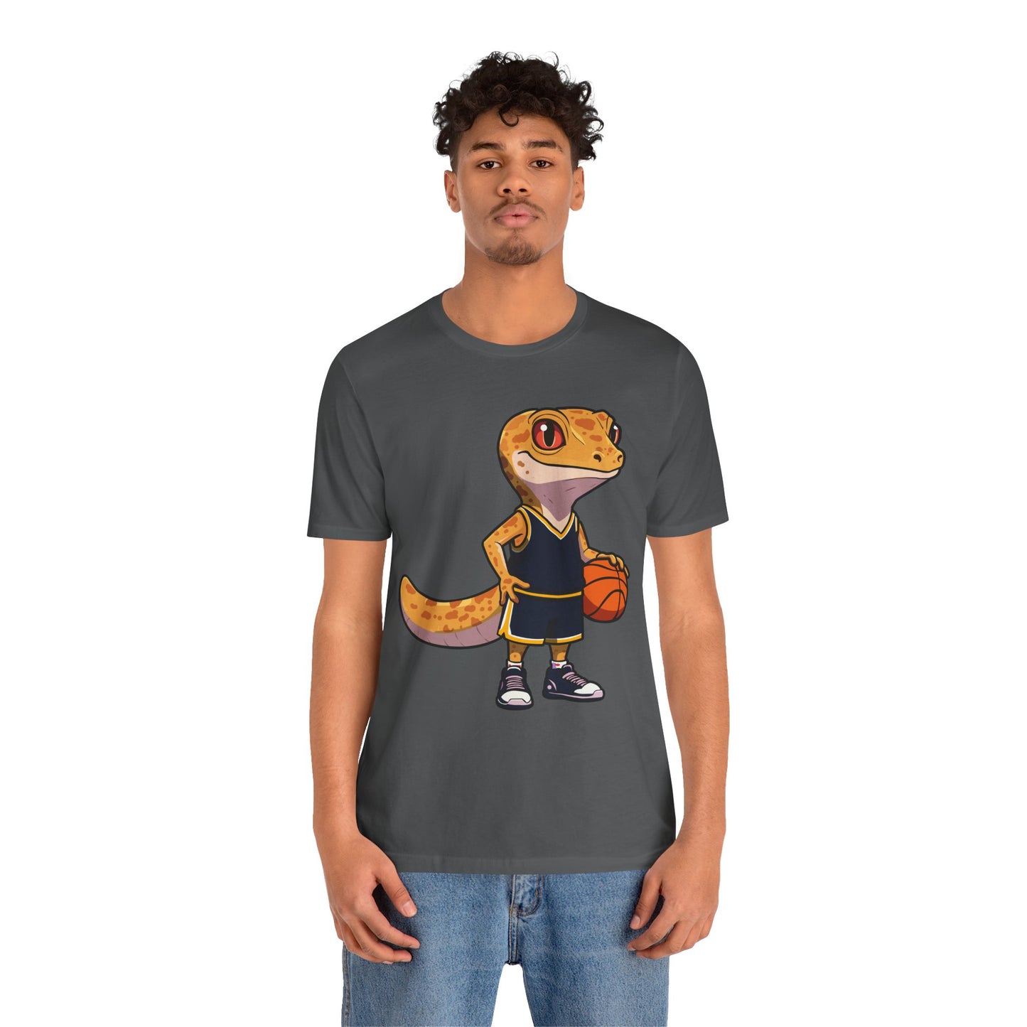 Basketball Gecko Unisex Jersey Tee - Casual Everyday Wear - Great for Reptile Lovers