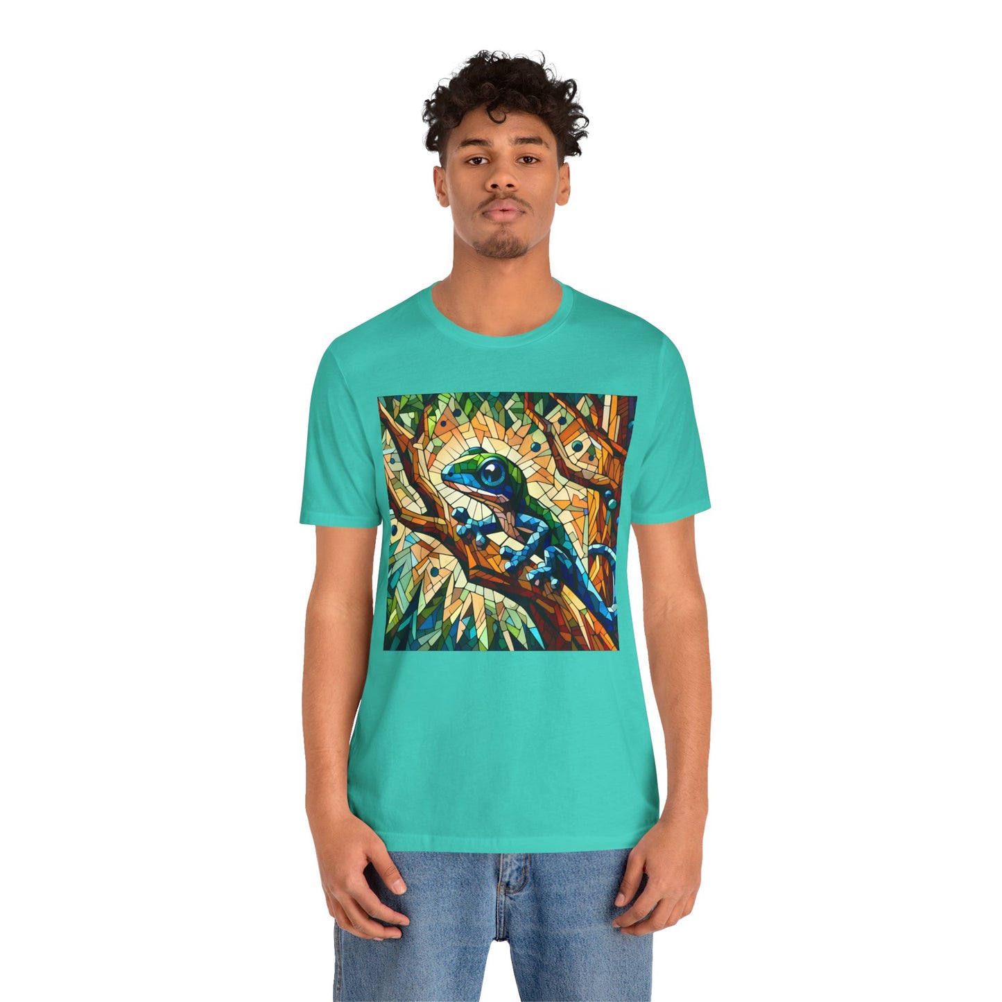 Stained Glass Lizard Unisex Jersey Tee - Casual Everyday Wear - Great for Reptile Lovers