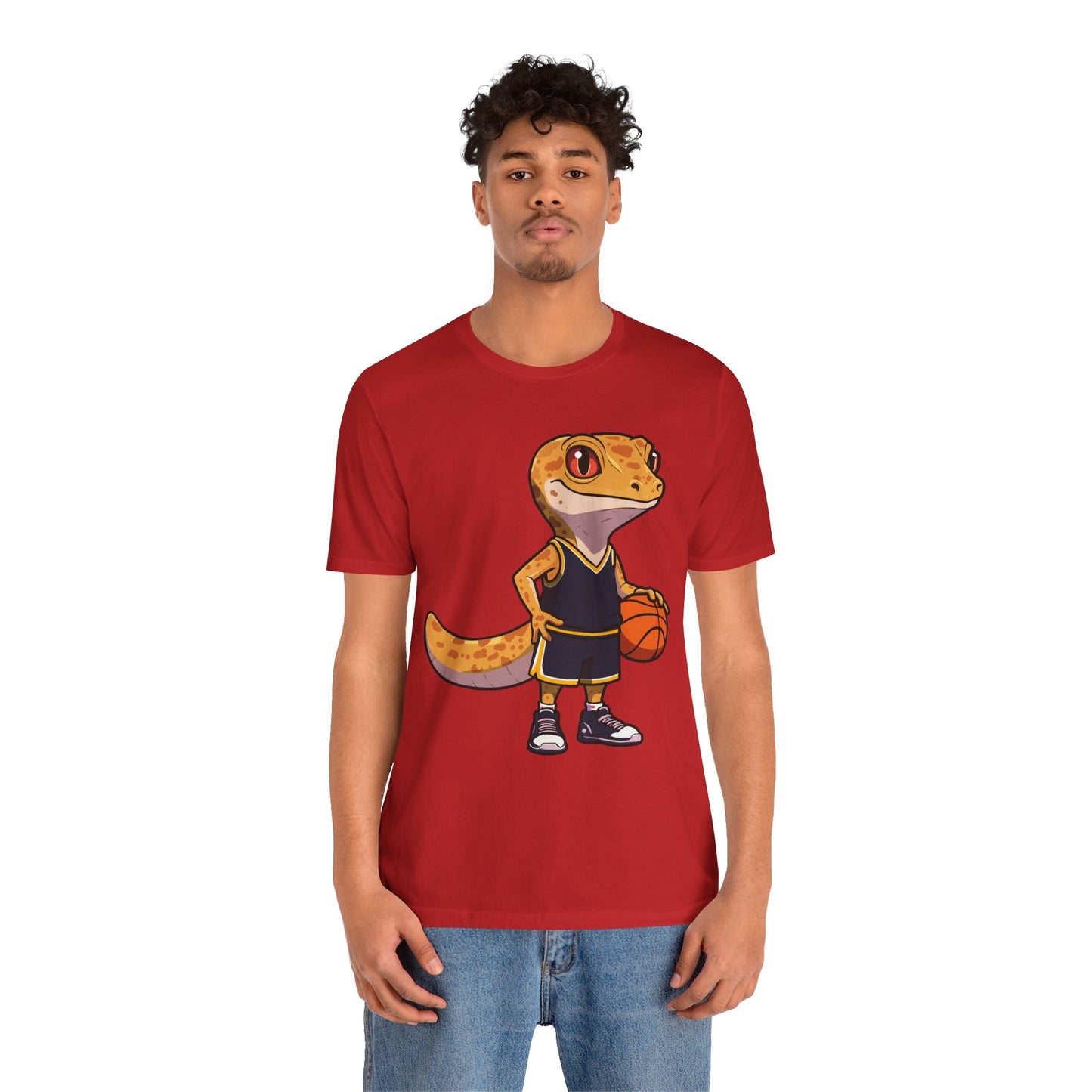 Basketball Gecko Unisex Jersey Tee - Casual Everyday Wear - Great for Reptile Lovers