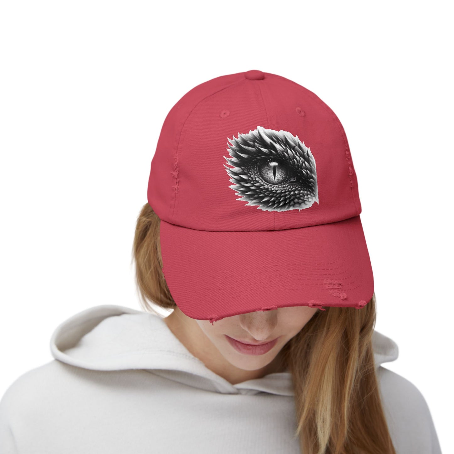 Reptile Eye Unisex Distressed Cap - Casual Streetwear Hat for Everyday Use - Great for Reptile Lovers