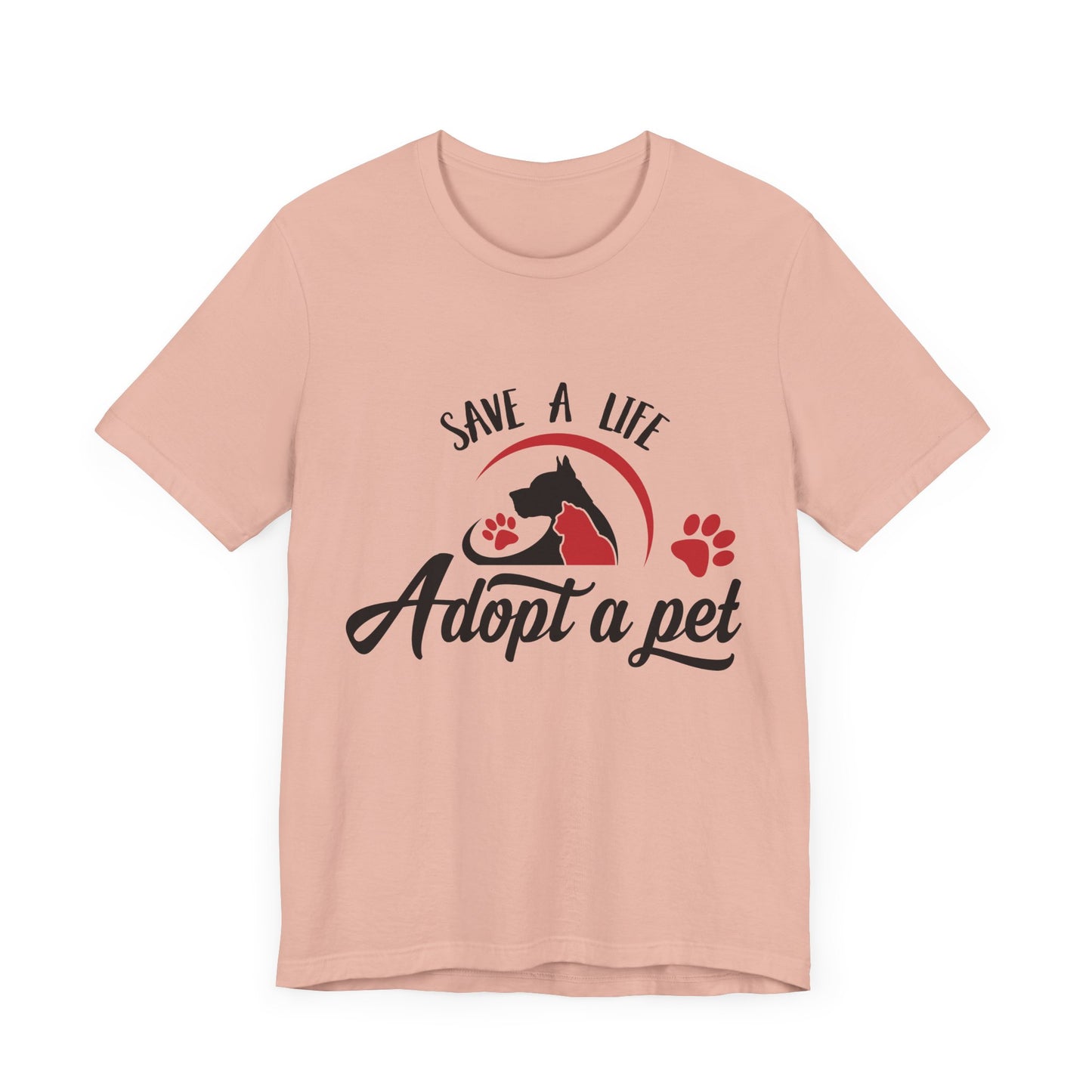 "Adopt a Pet" Print Unisex Jersey Tee - Casual Everyday Wear - Great for Pet Lovers