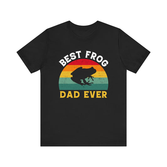 "Best Frog Dad" Print Unisex Jersey Tee - Casual Everyday Wear - Great for Reptile Lovers