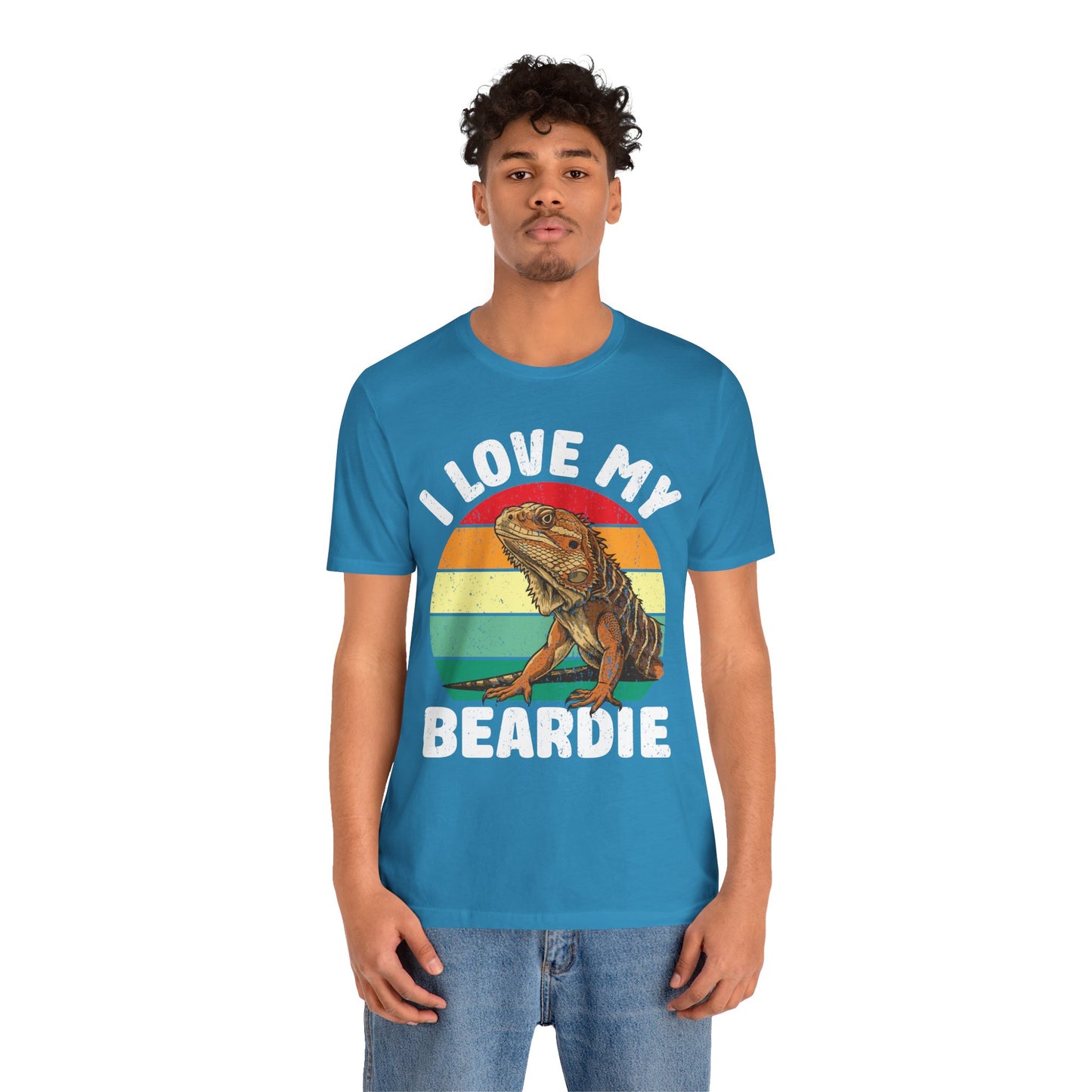 "I Love My Beardie" Unisex Jersey Tee - Casual Everyday Wear - Great for Reptile Lovers