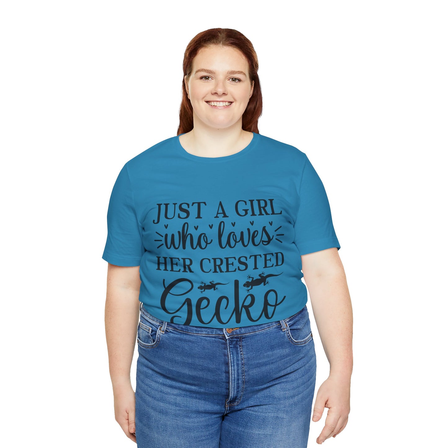 "Just a Girl Crested Gecko" Print Unisex Jersey Tee - Casual Everyday Wear - Great for Reptile Lovers
