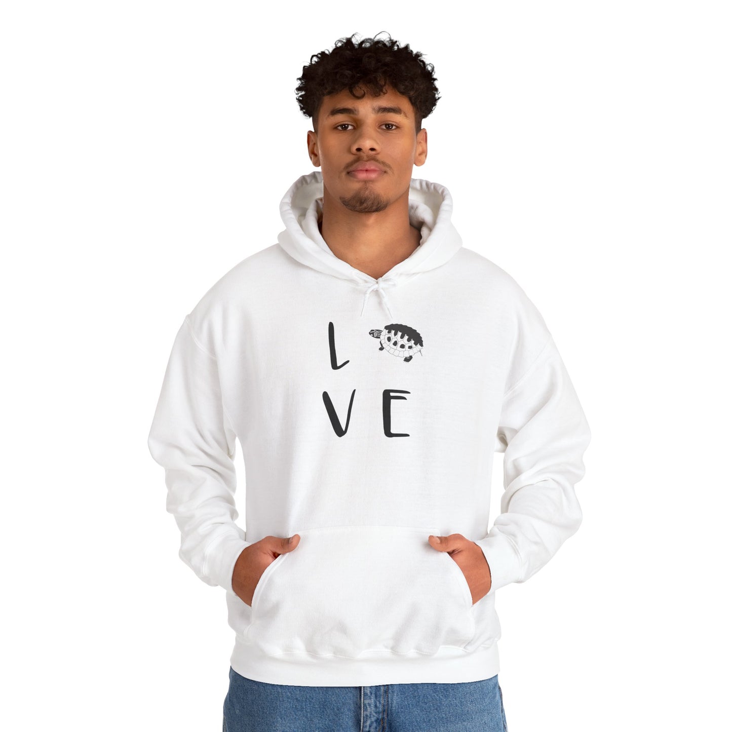 Turtle Love Cozy Unisex Hooded Sweatshirt with Bold Print - Great for Reptile Lovers