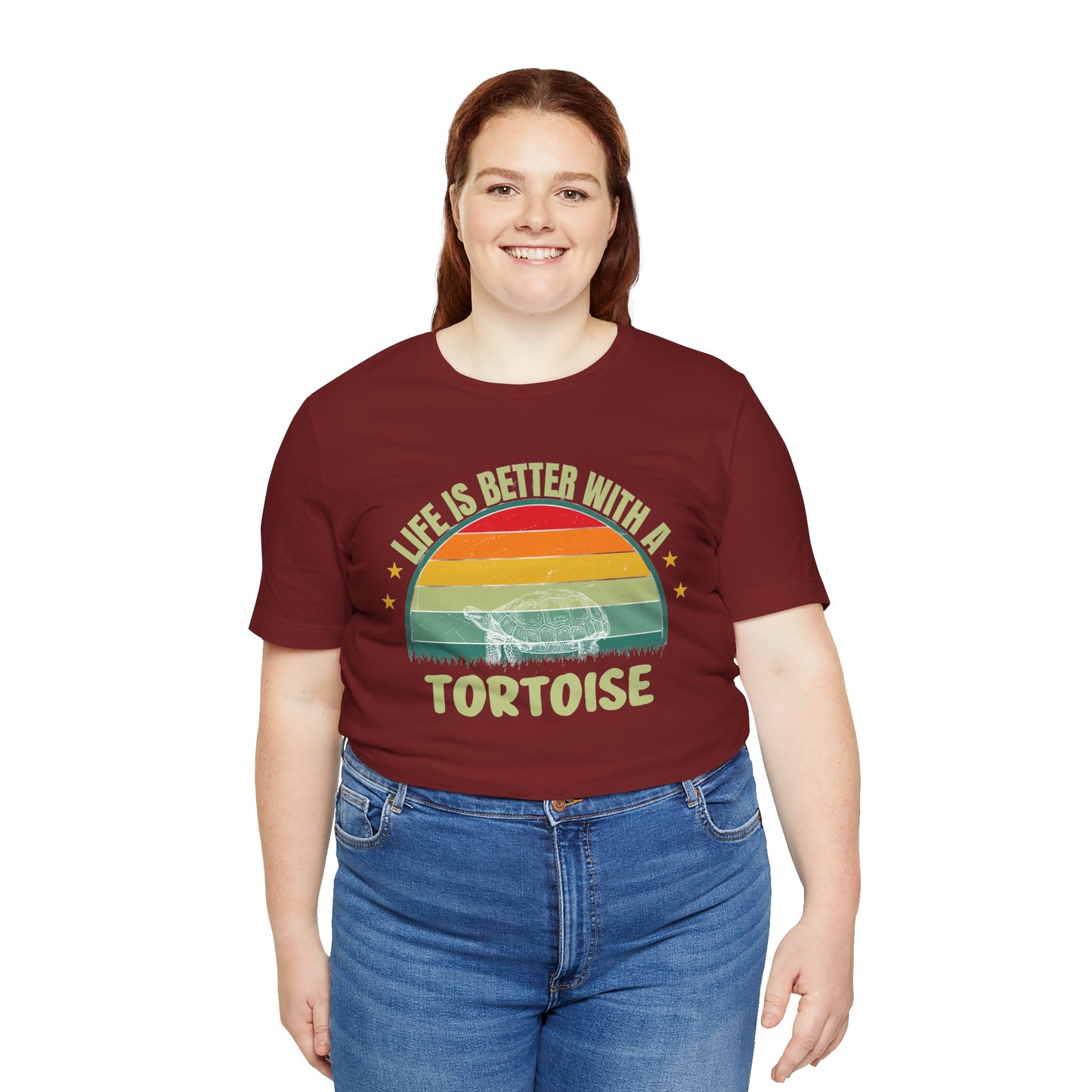 "Life is Better with a Tortoise" Unisex Jersey Tee - Casual Everyday Wear - Great for Reptile Lovers