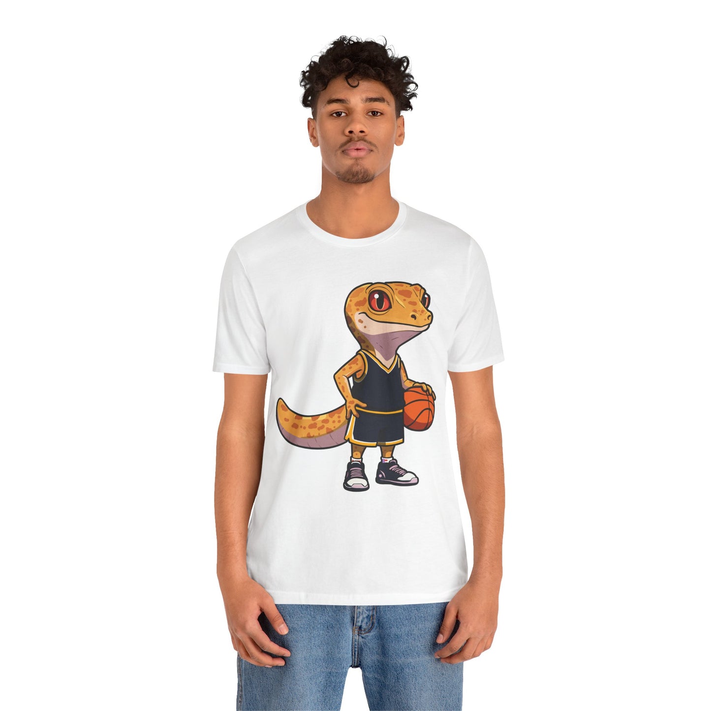 Basketball Gecko Unisex Jersey Tee - Casual Everyday Wear - Great for Reptile Lovers