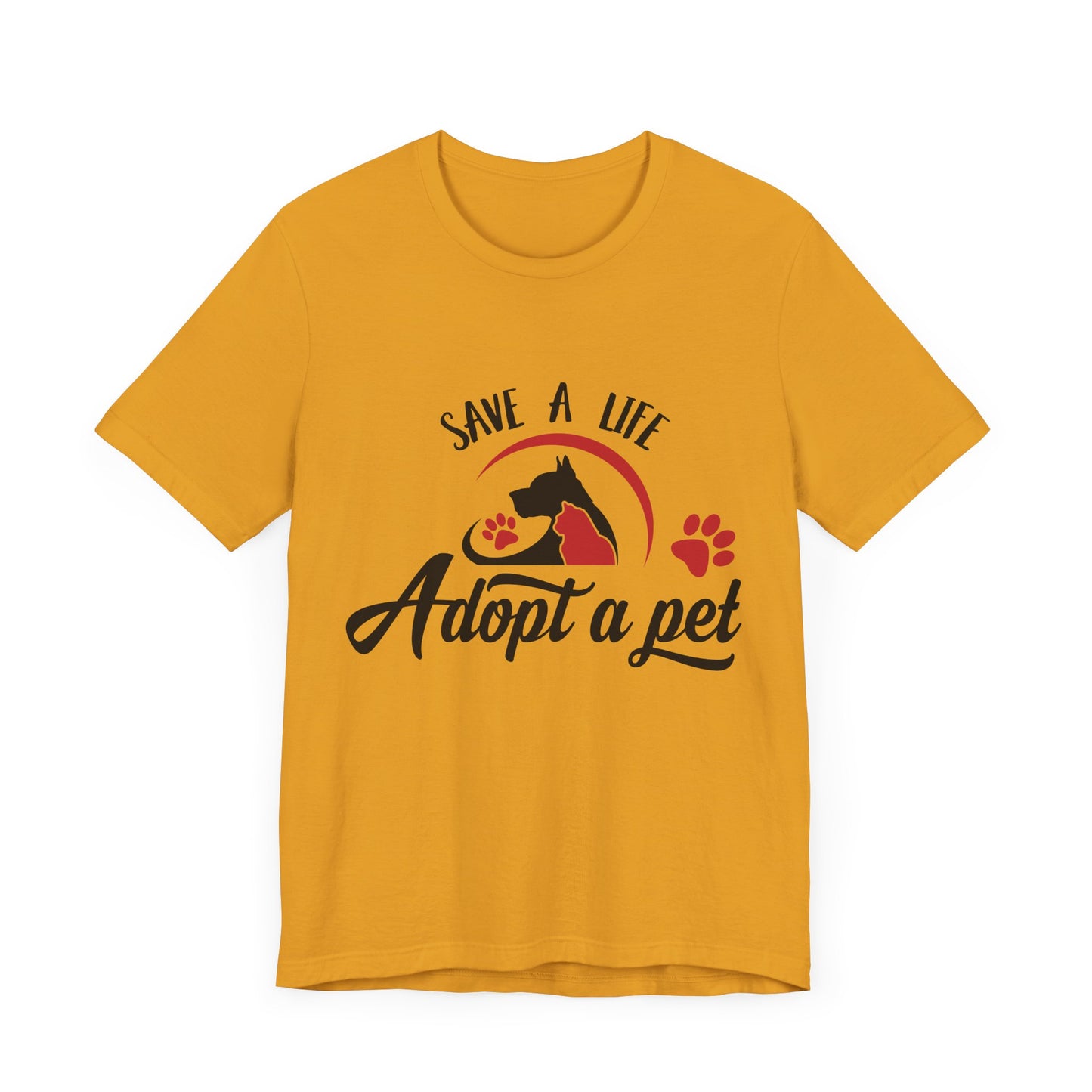 "Adopt a Pet" Print Unisex Jersey Tee - Casual Everyday Wear - Great for Pet Lovers
