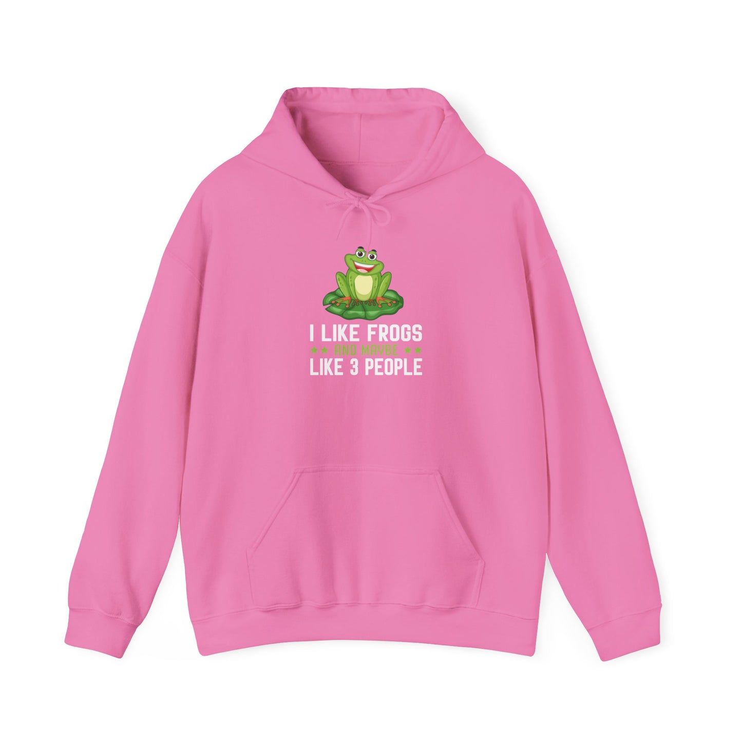 "Frogs and Maybe 3 People" Unisex Hooded Sweatshirt with Bold Print - Great for Frog Lovers