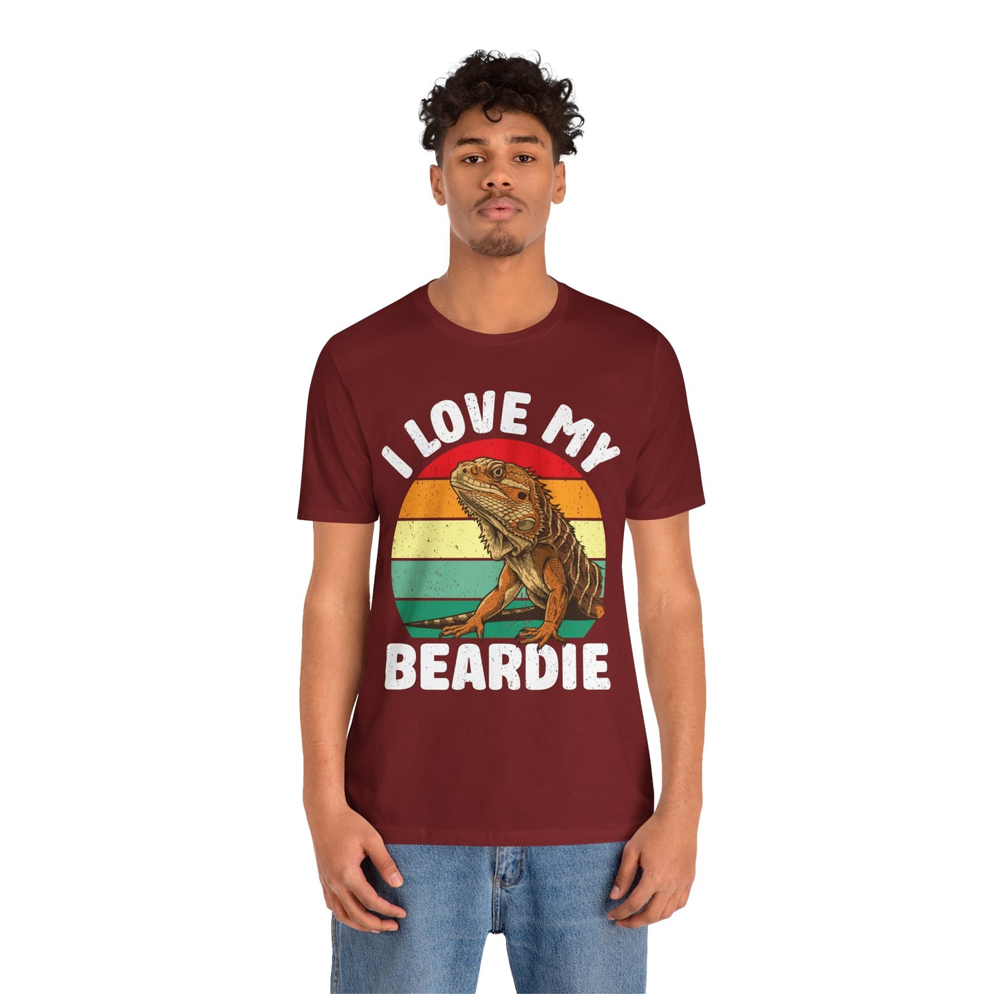 "I Love My Beardie" Unisex Jersey Tee - Casual Everyday Wear - Great for Reptile Lovers
