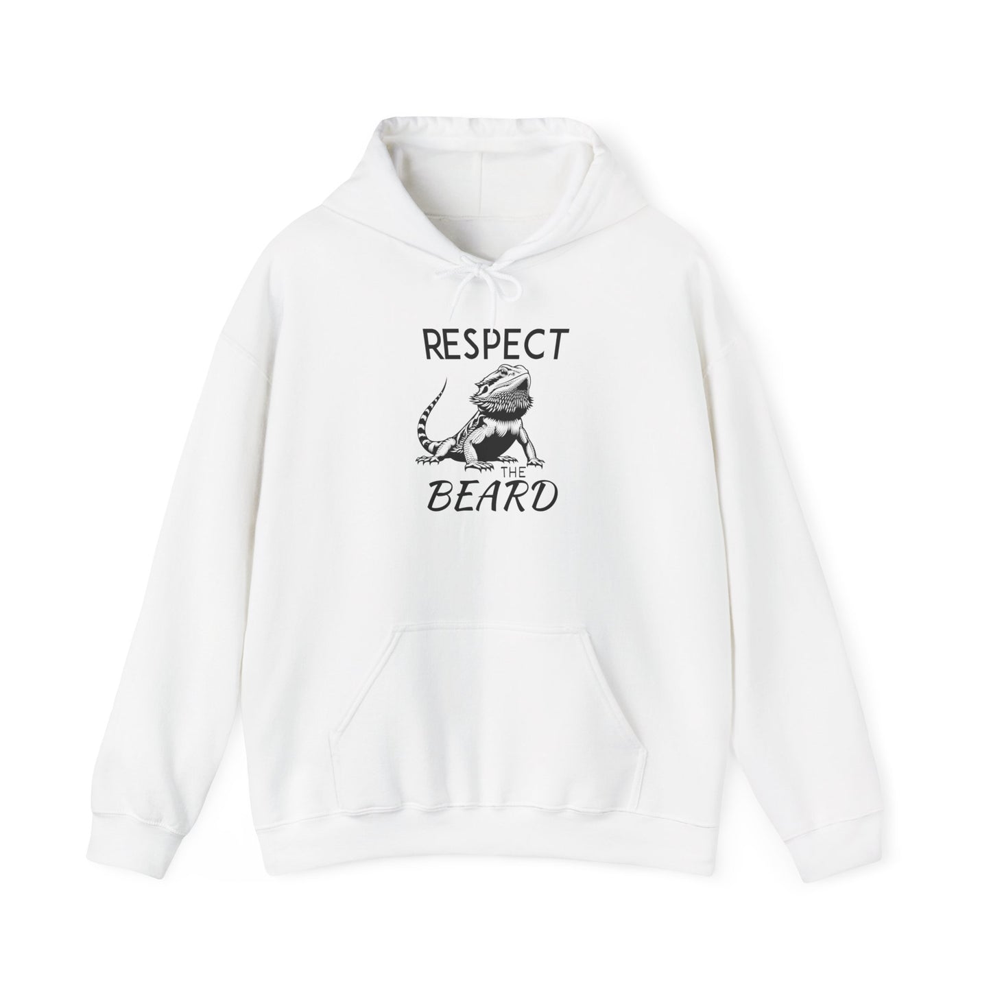 "Respect the Beard" Cozy Unisex Hooded Sweatshirt with Bold Print - Great for Reptile Lovers