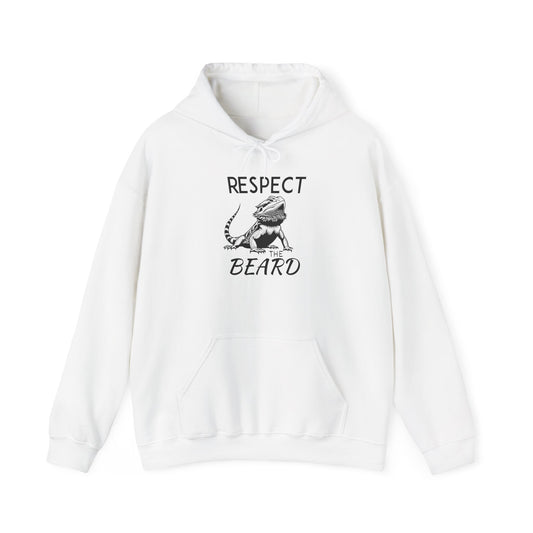 "Respect the Beard" Cozy Unisex Hooded Sweatshirt with Bold Print - Great for Reptile Lovers