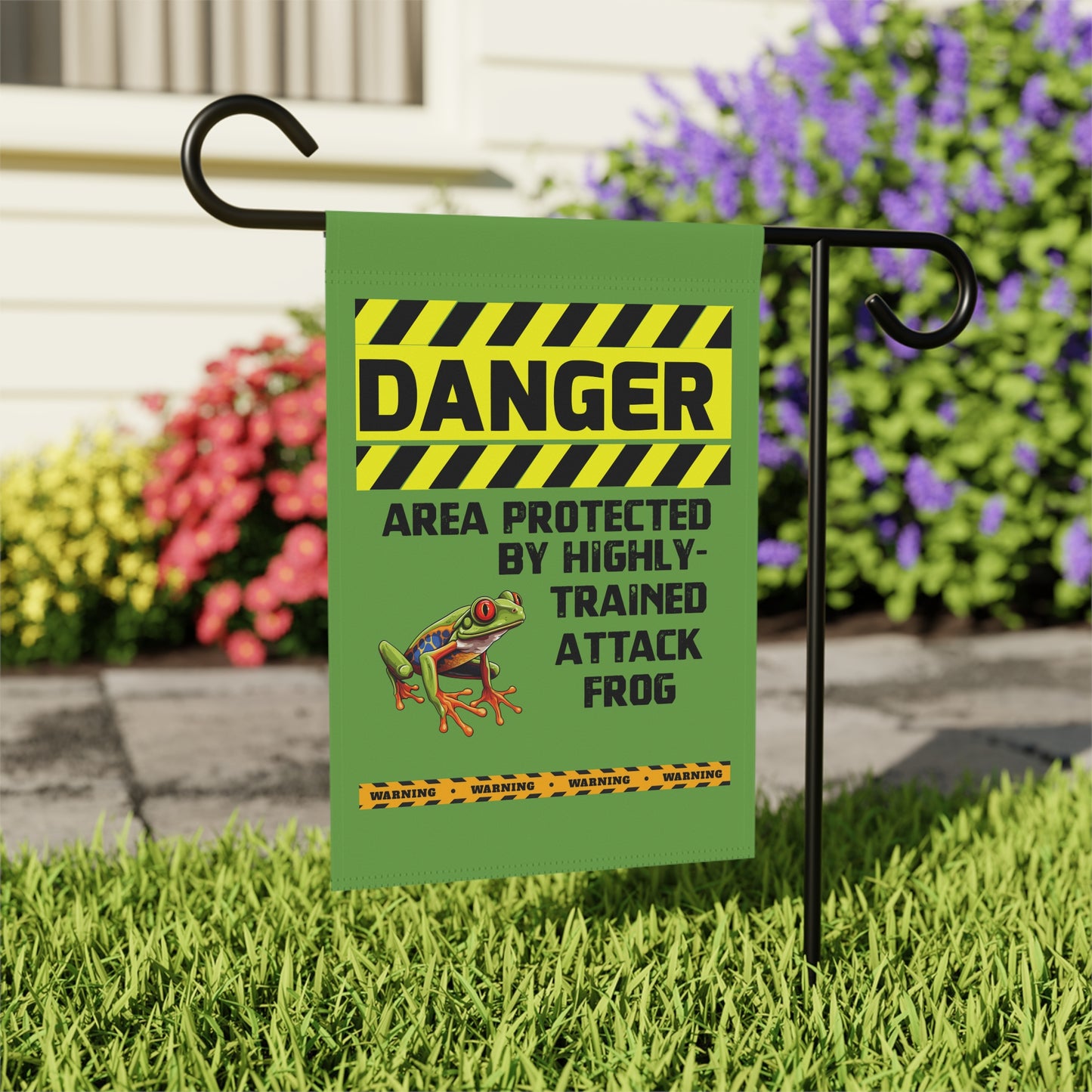 Red-Eyed Tree Frog Danger Garden House Banner - Customizable Outdoor Decor to Showcase Your Love of Reptiles