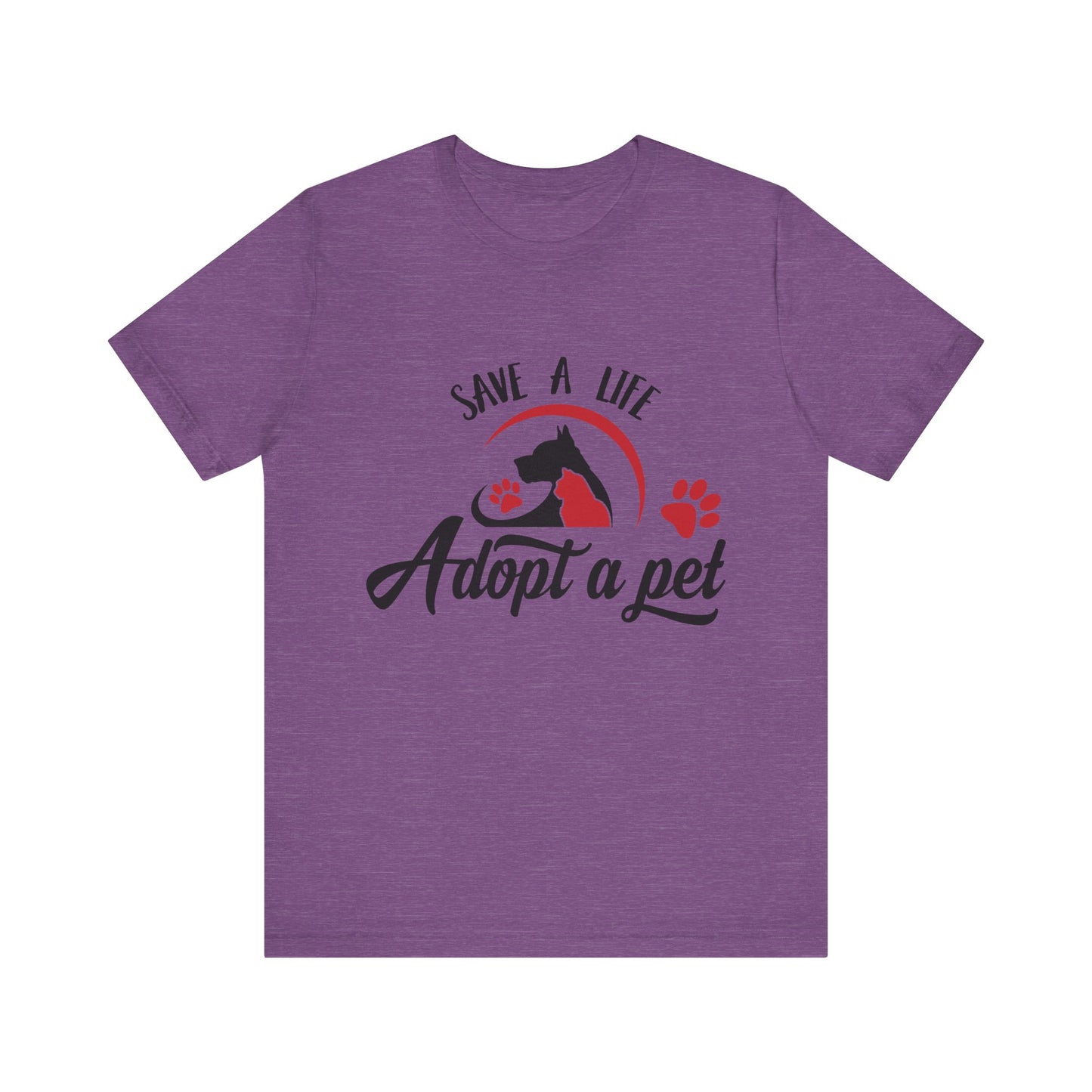 "Adopt a Pet" Print Unisex Jersey Tee - Casual Everyday Wear - Great for Pet Lovers