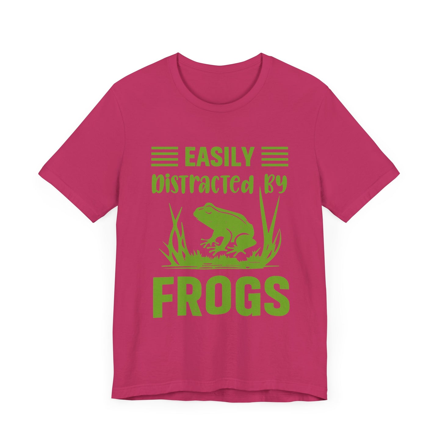"Easily Distracted by Frogs" Print Unisex Jersey Tee - Casual Everyday Wear - Great for Reptile Lovers