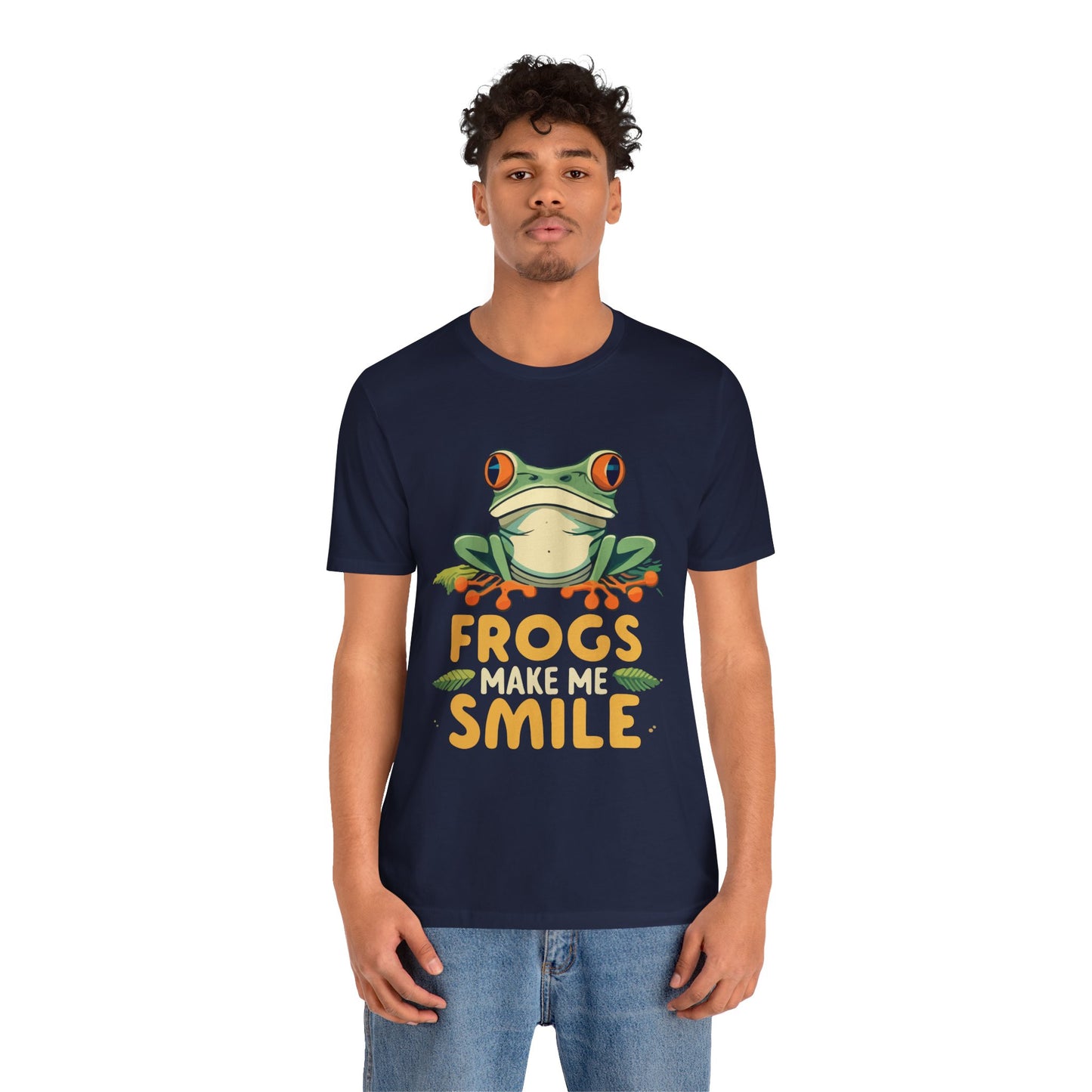 "Frogs Make Me Smile" Unisex Jersey Tee - Casual Everyday Wear - Great for Reptile Lovers