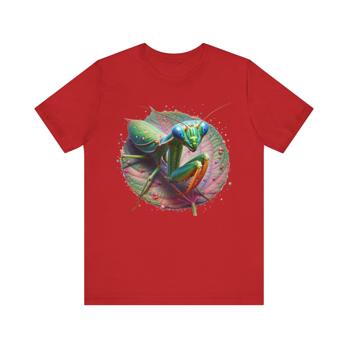 Mantis on a Leaf Unisex Jersey Tee - Casual Everyday Wear - Great for Reptile Lovers