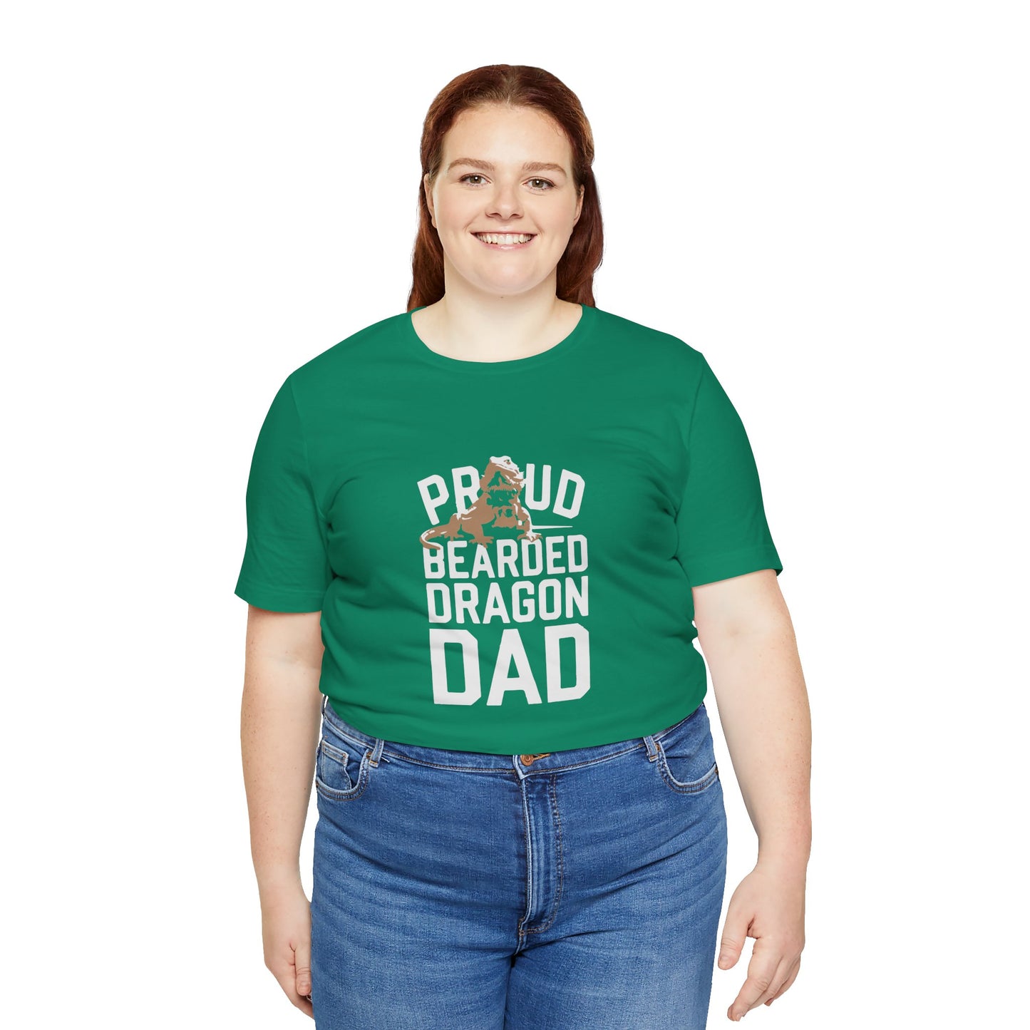 "Proud Bearded Dragon Dad" Print Unisex Jersey Tee - Casual Everyday Wear - Great for Reptile Lovers