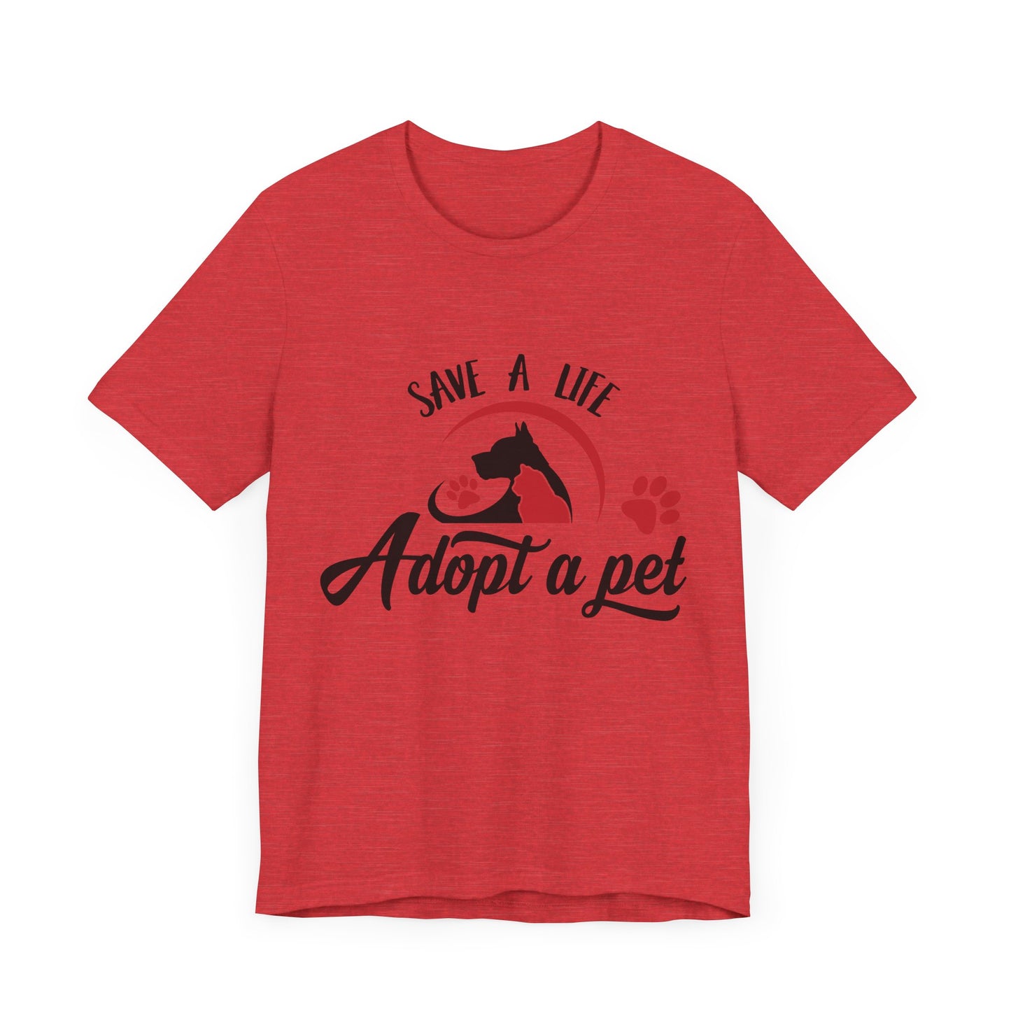 "Adopt a Pet" Print Unisex Jersey Tee - Casual Everyday Wear - Great for Pet Lovers