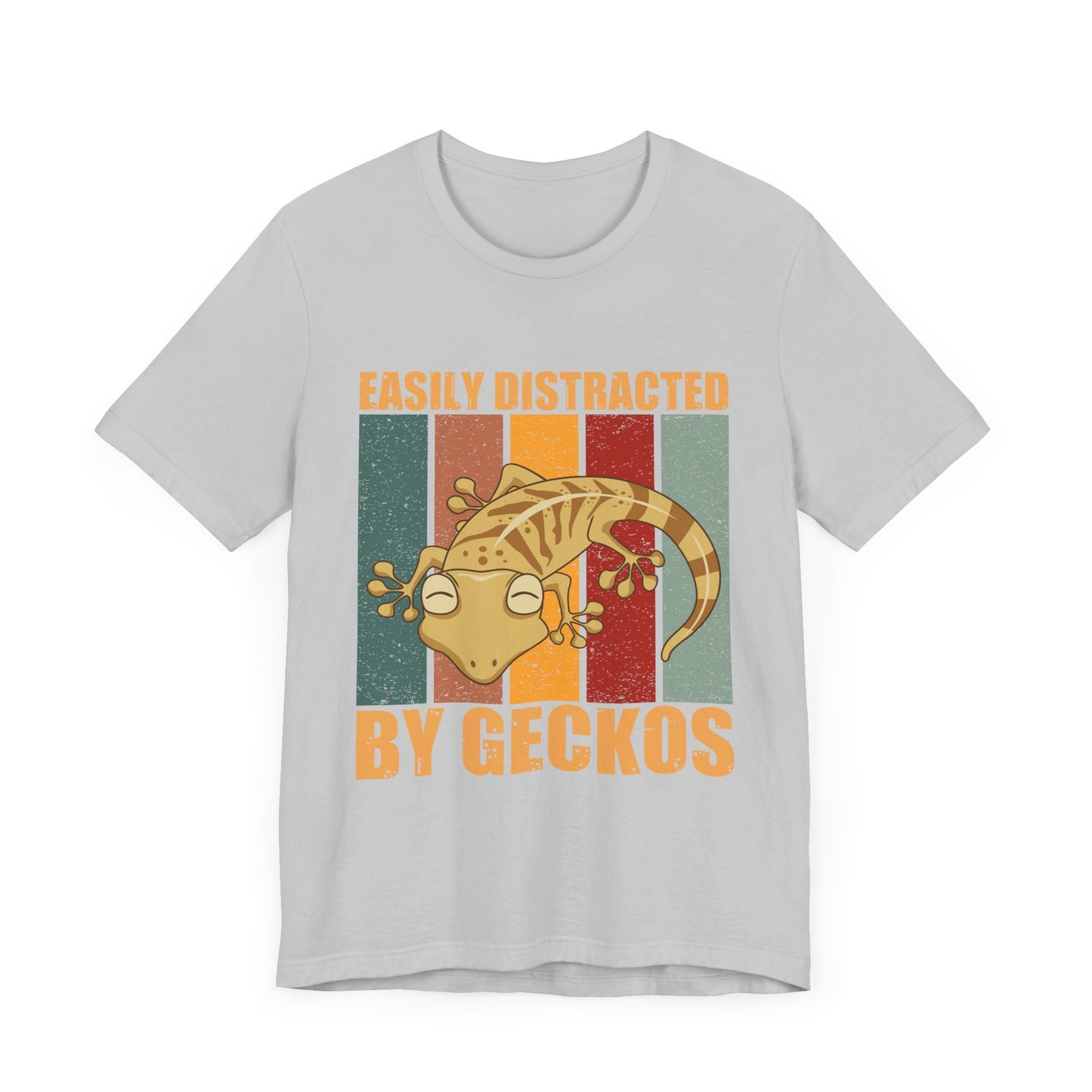 "Easily Distracted By Geckos" Unisex Jersey Tee - Casual Everyday Wear - Great for Reptile Lovers