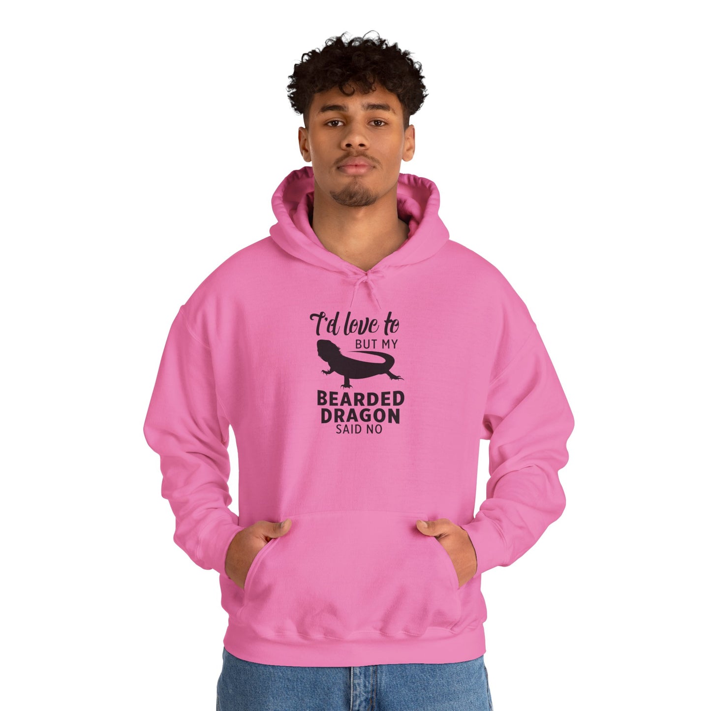 "Bearded Dragon Said No" Cozy Unisex Hooded Sweatshirt with Bold Print - Great for Reptile Lovers