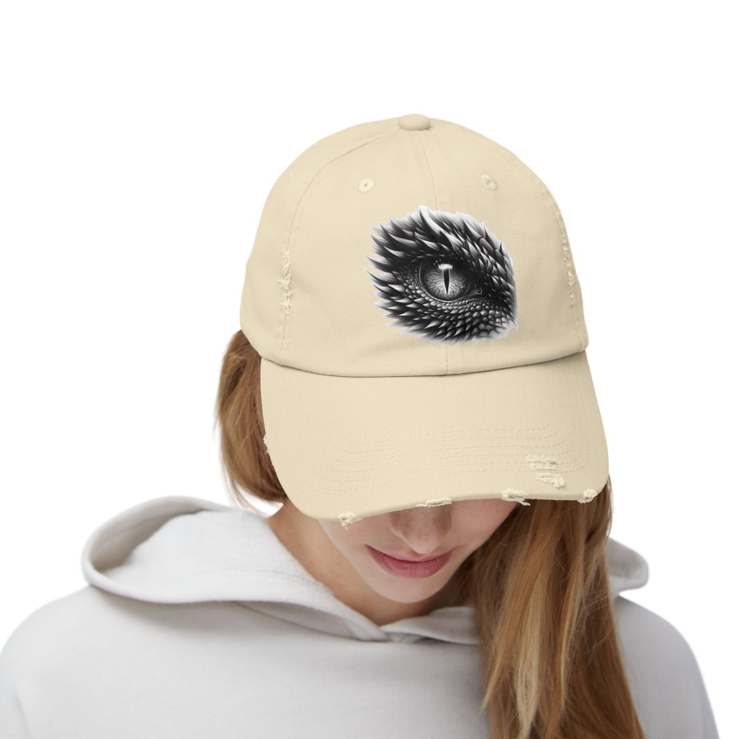 Reptile Eye Unisex Distressed Cap - Casual Streetwear Hat for Everyday Use - Great for Reptile Lovers