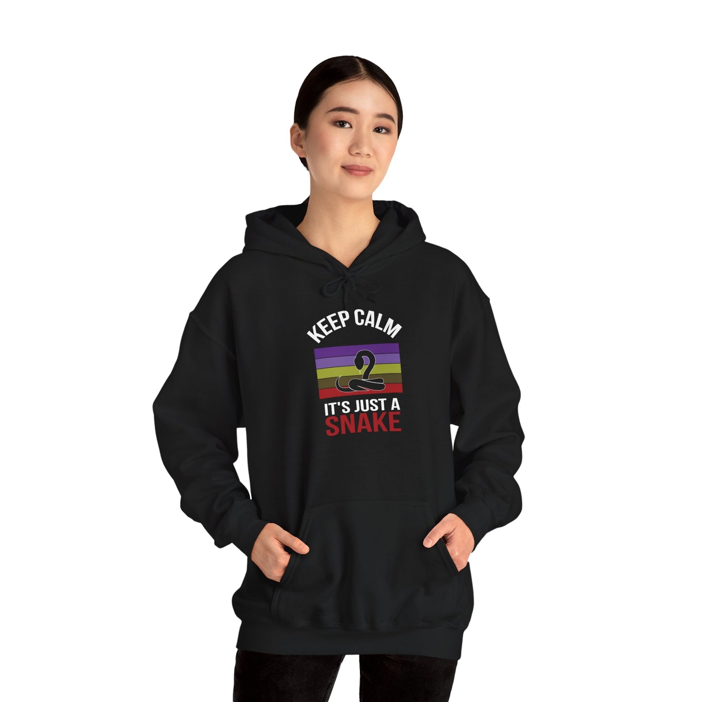 "It's Just a Snake" Unisex Hooded Sweatshirt with Bold Print - Great for Reptile Lovers