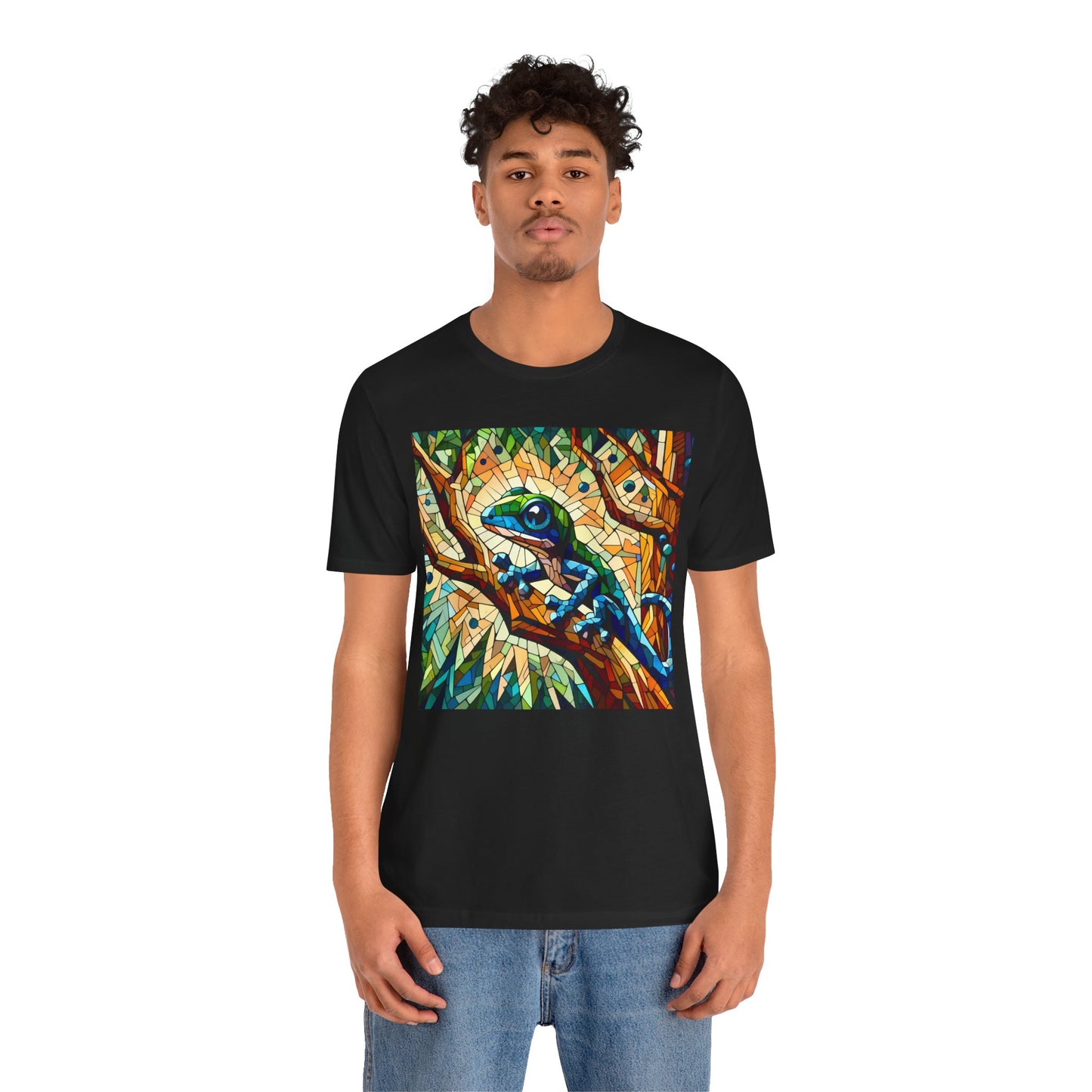 Stained Glass Lizard Unisex Jersey Tee - Casual Everyday Wear - Great for Reptile Lovers