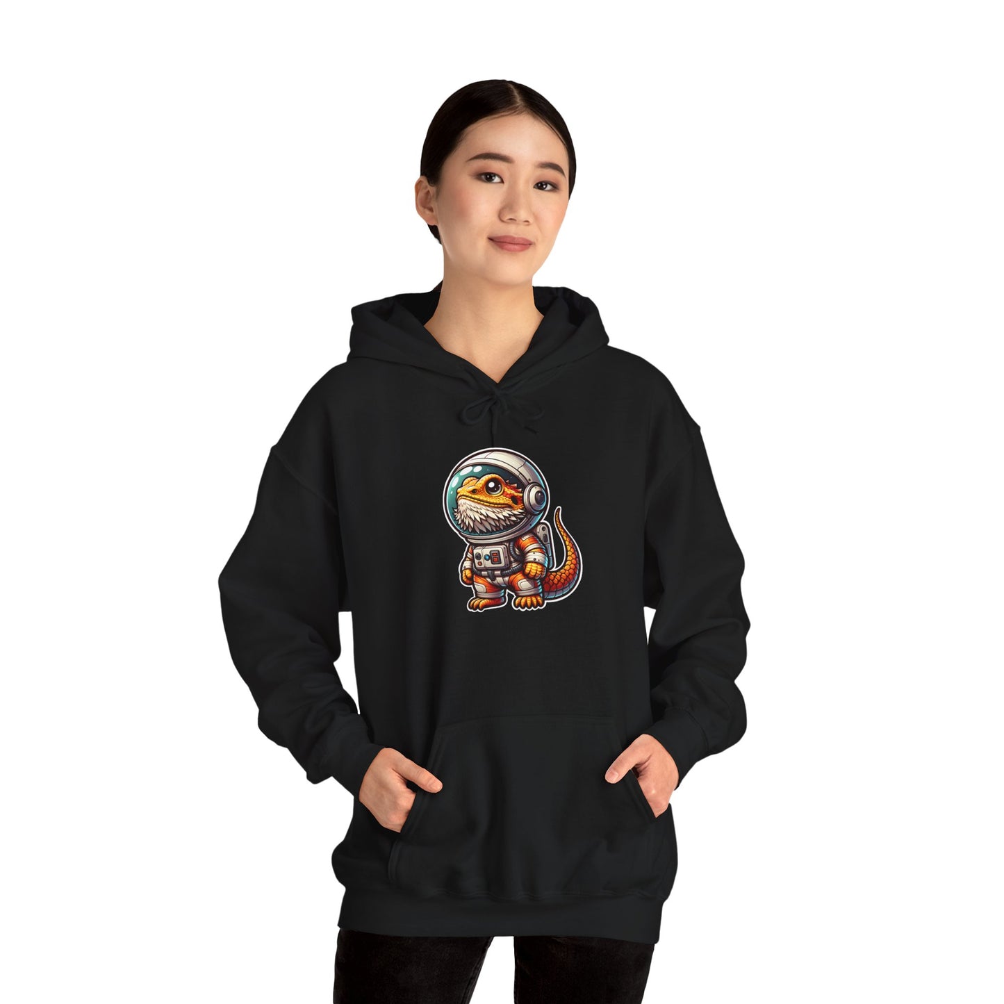 Space Beardie Unisex Hooded Sweatshirt with Bold Print - Great for Reptile Lovers