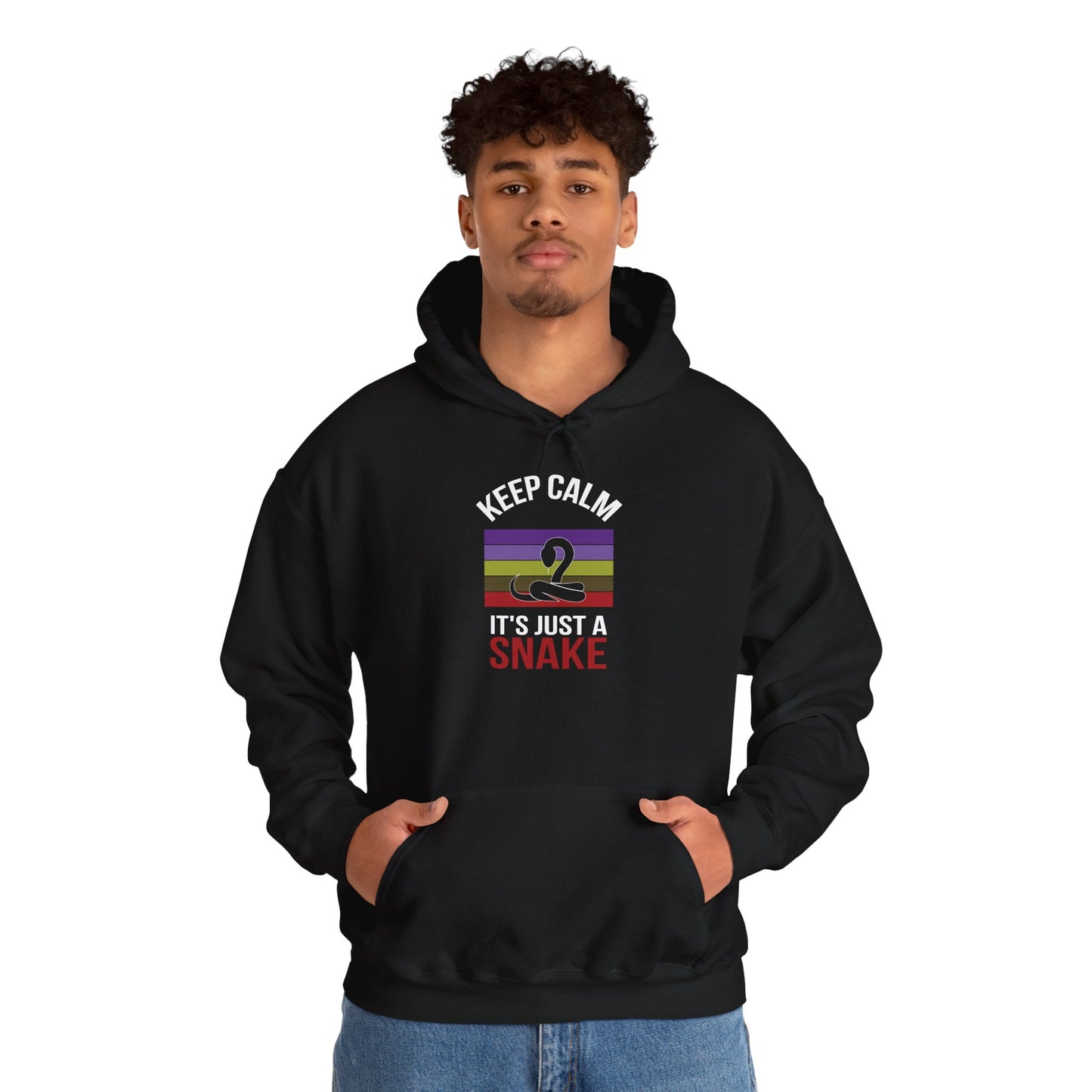 "It's Just a Snake" Unisex Hooded Sweatshirt with Bold Print - Great for Reptile Lovers