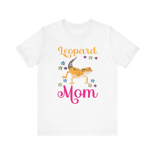 "Leopard Gecko Mom" Print Unisex Jersey Tee - Casual Everyday Wear - Great for Reptile Lovers