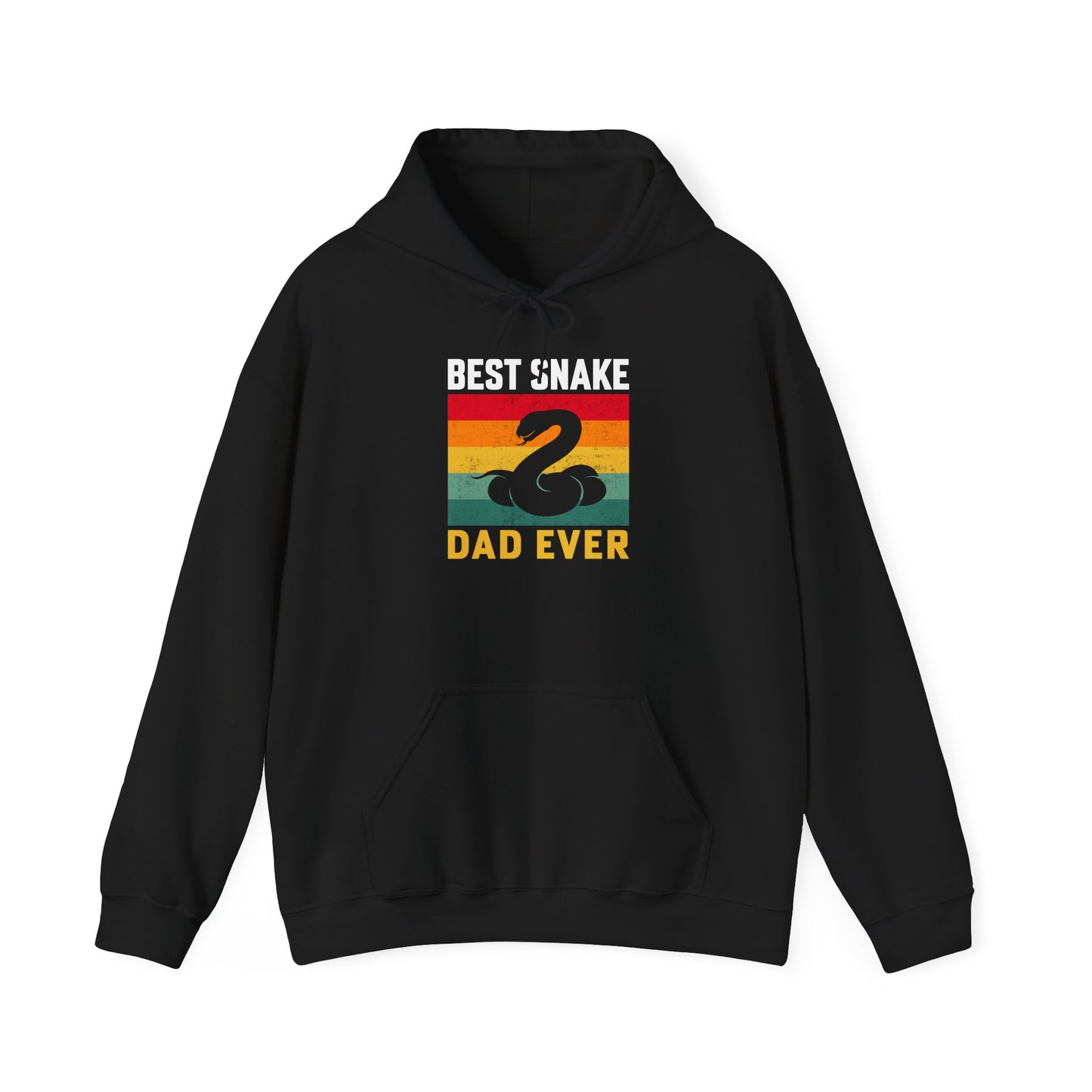 "Best Snake Dad Ever" Unisex Hooded Sweatshirt with Bold Print - Great for Reptile Lovers