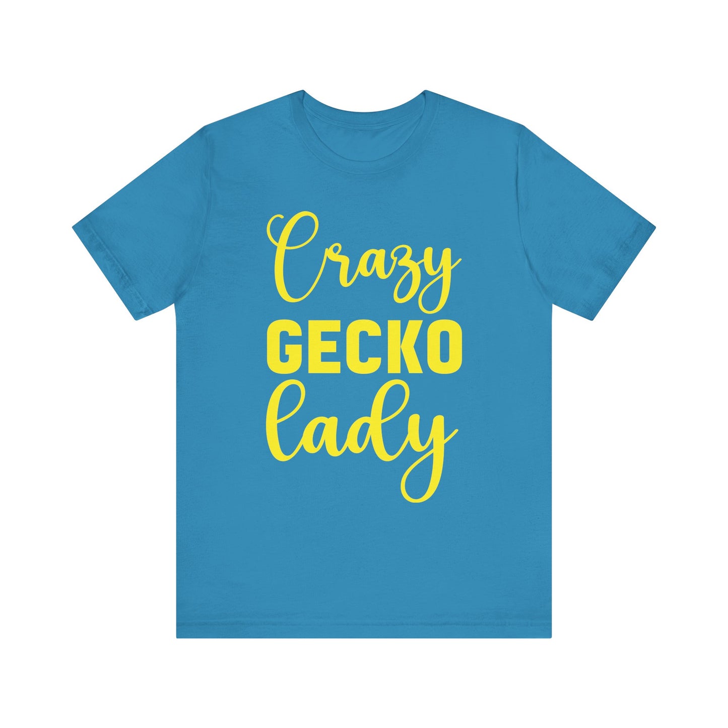 "Crazy Gecko Lady" Unisex Jersey Tee - Casual Everyday Wear - Great for Reptile Lovers