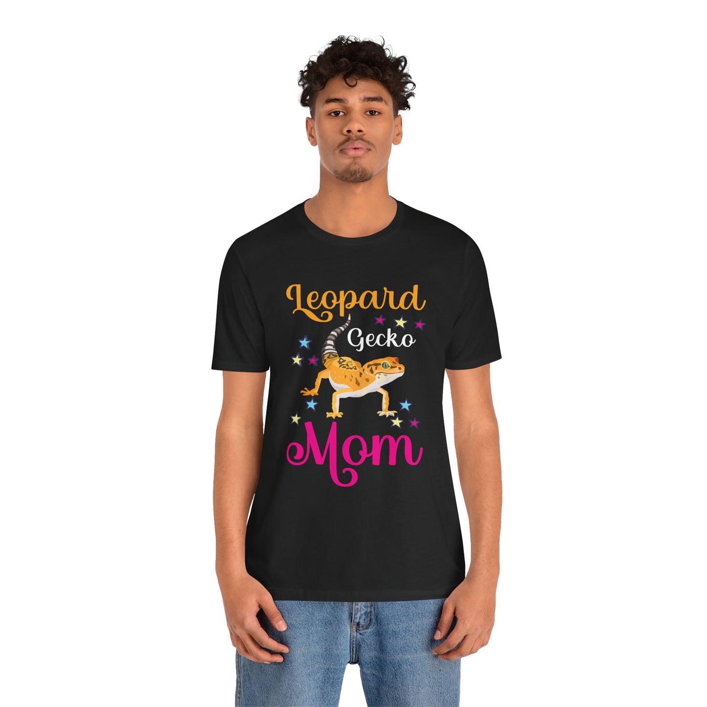 "Leopard Gecko Mom" Print Unisex Jersey Tee - Casual Everyday Wear - Great for Reptile Lovers