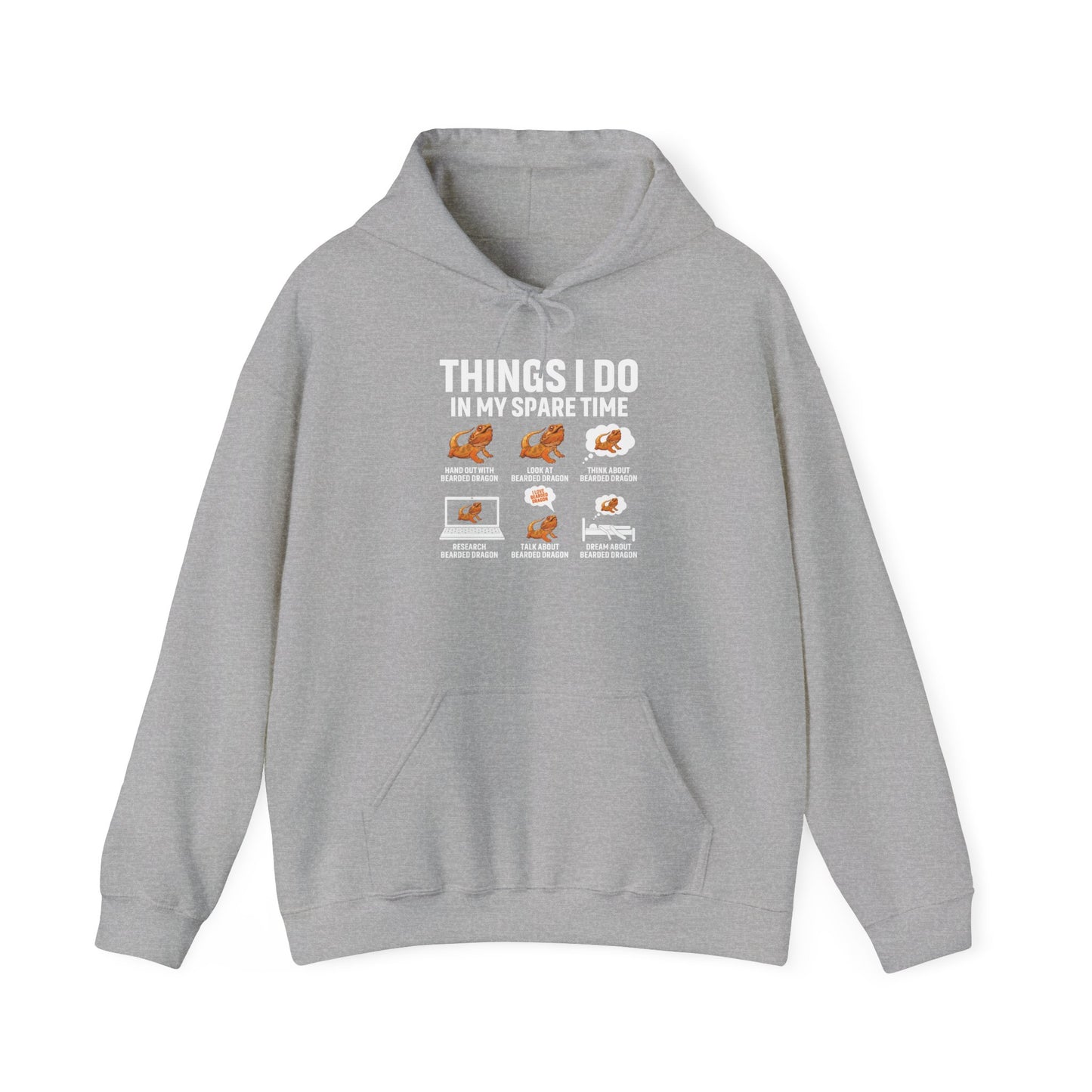 "Things I Do In My Spare Time" Unisex Hooded Sweatshirt with Bold Print - Great for Reptile Lovers