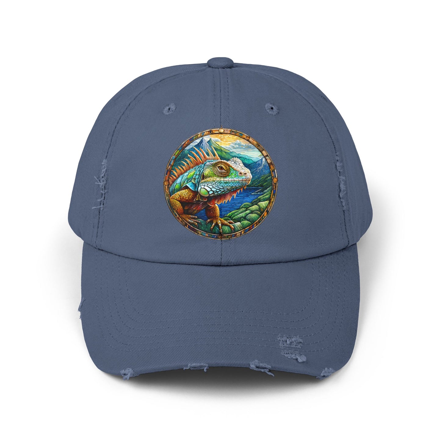 Iguana Unisex Distressed Cap - Casual Streetwear Hat for Everyday Use - Great for Reptile Lovers